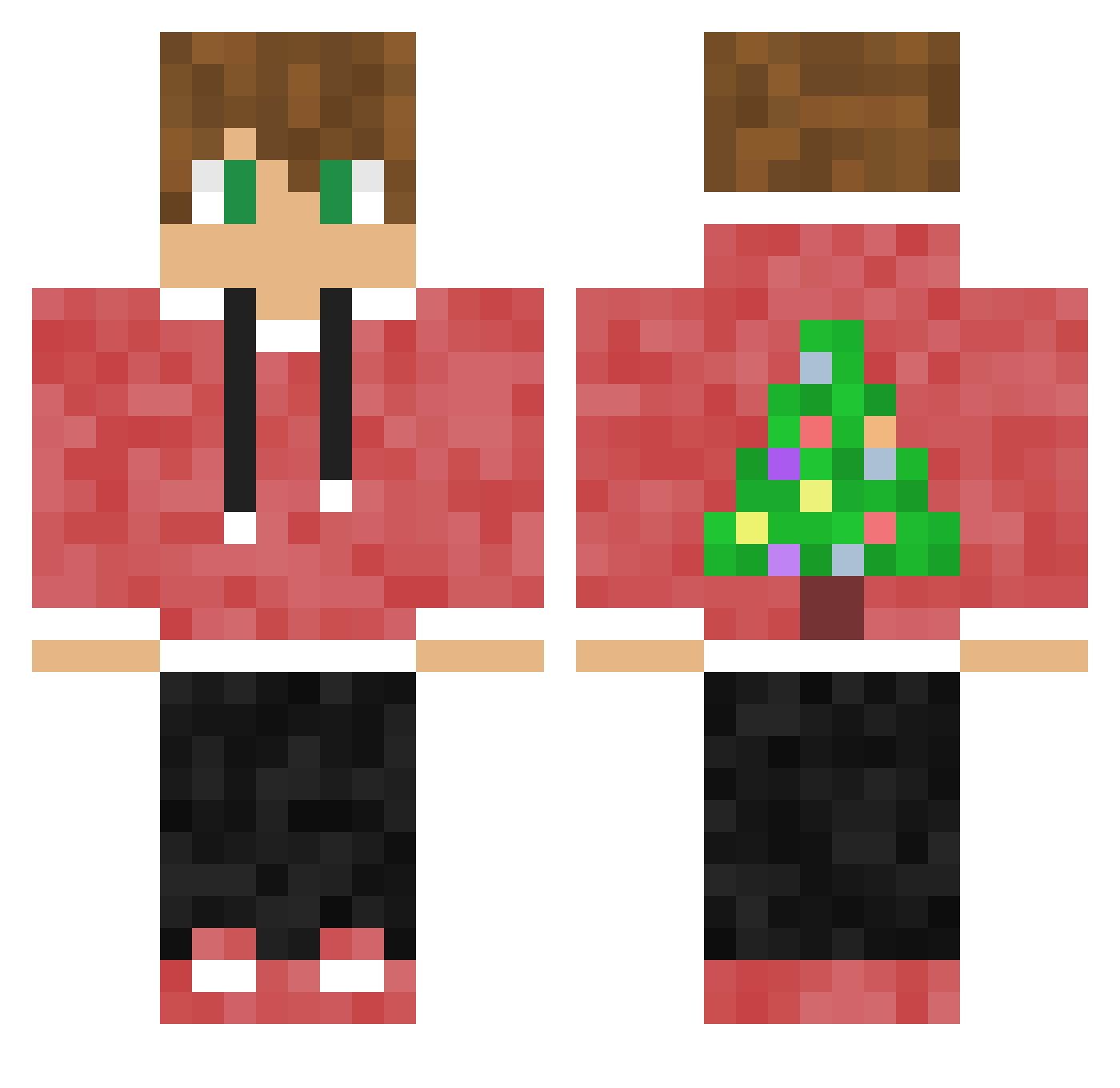 ItzWest Minecraft skin, front and back view