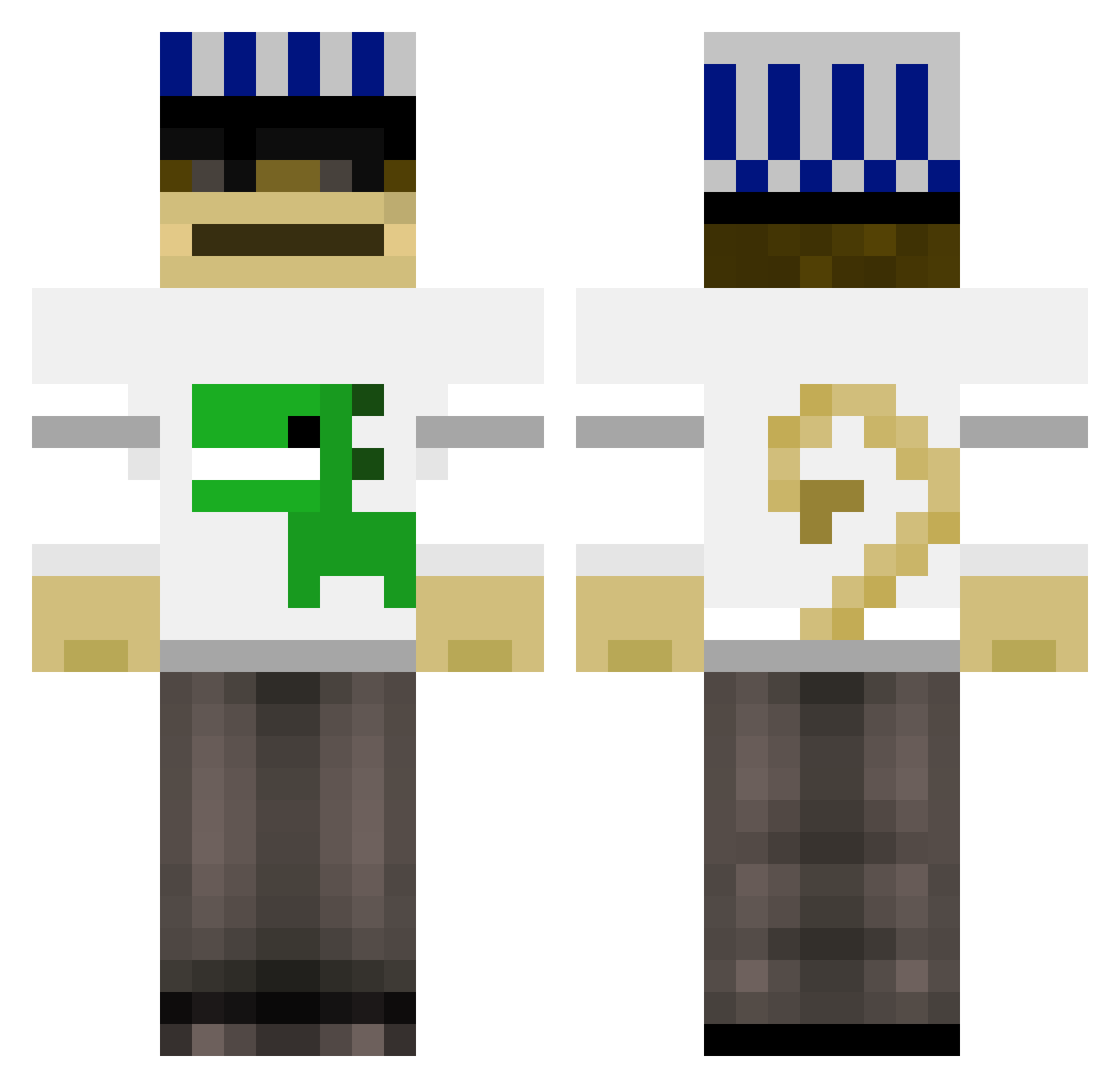 McMattyy Minecraft skin, front and back view