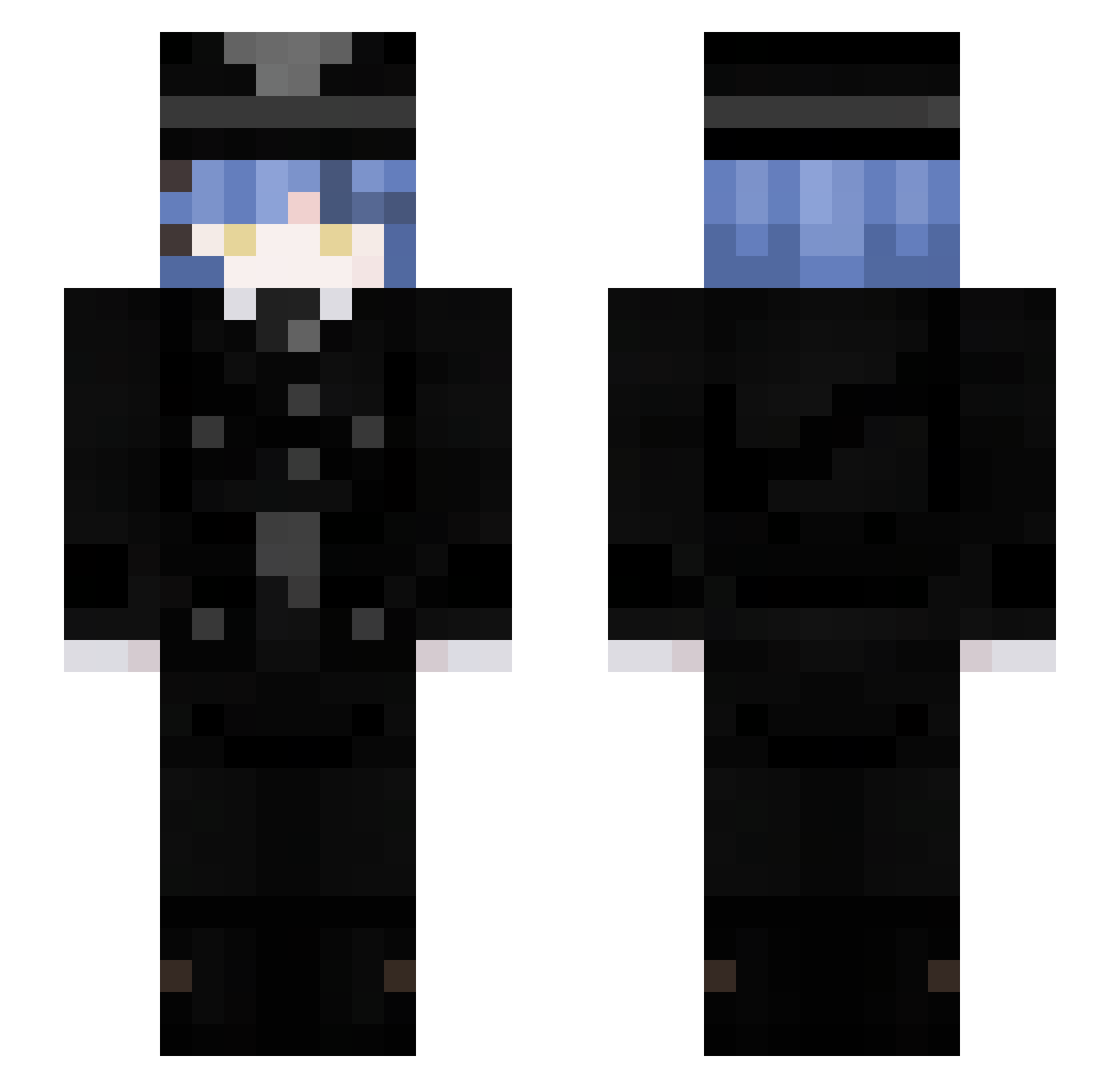 PCData Minecraft skin, front and back view