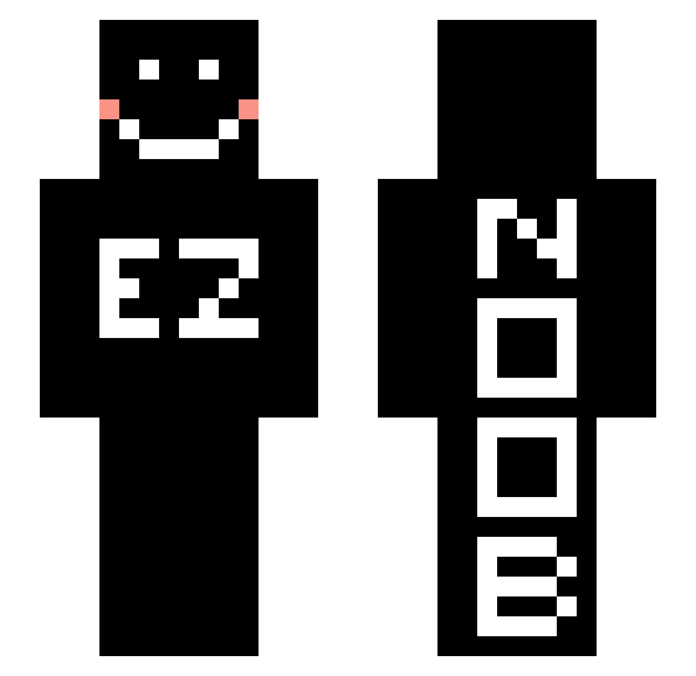 LakoLV Minecraft skin, front and back view