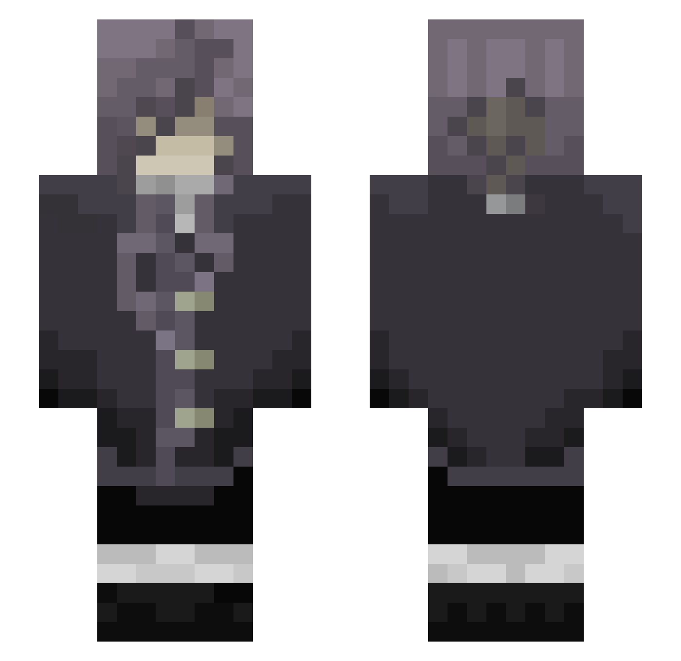 Flo_012 Minecraft skin, front and back view