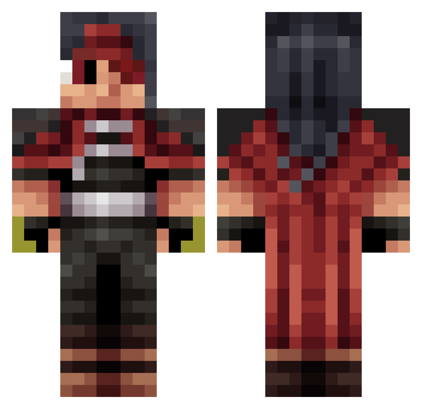 squrl421 Minecraft skin, front and back view