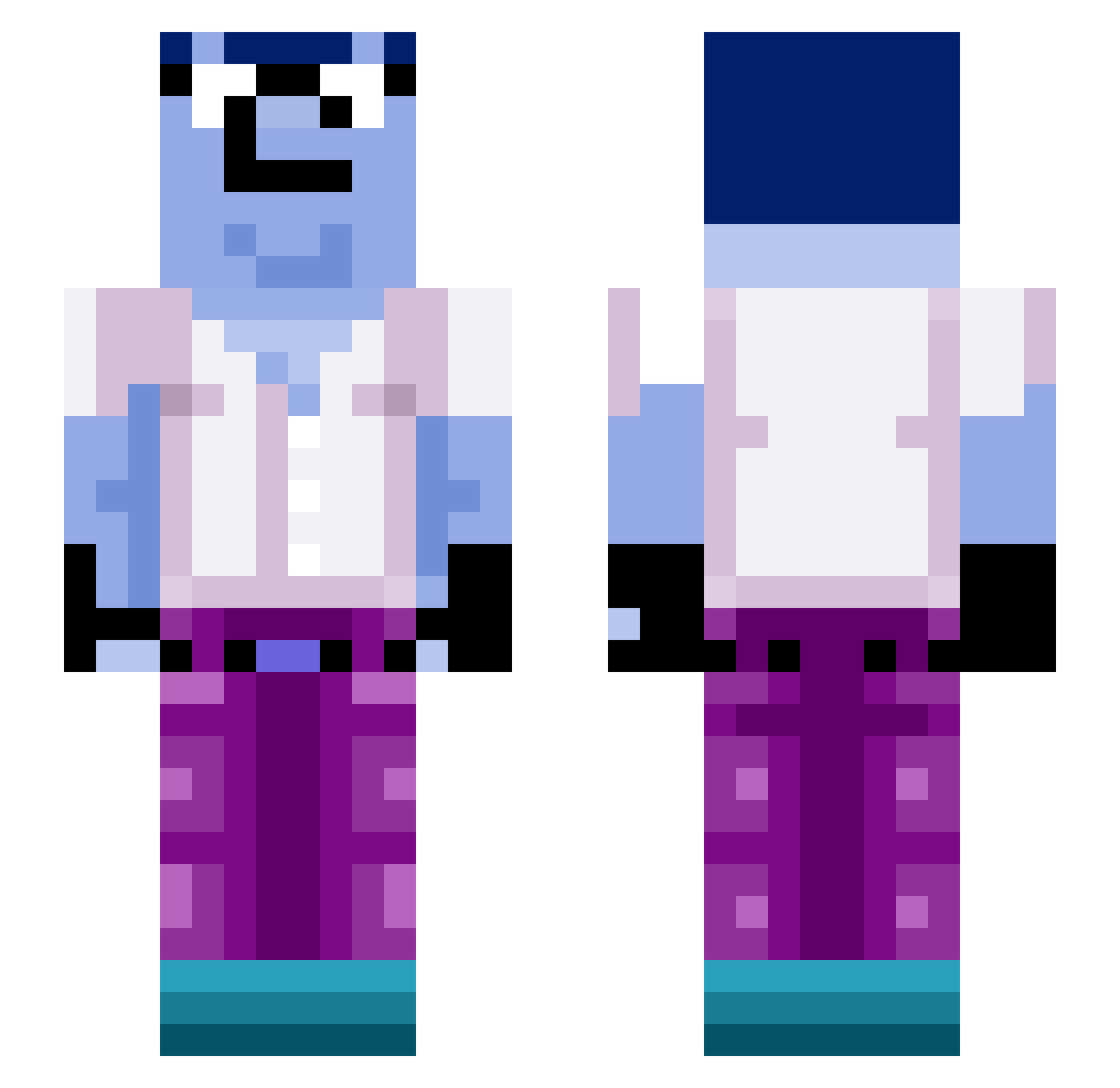 BeachMonsterz15 Minecraft skin, front and back view