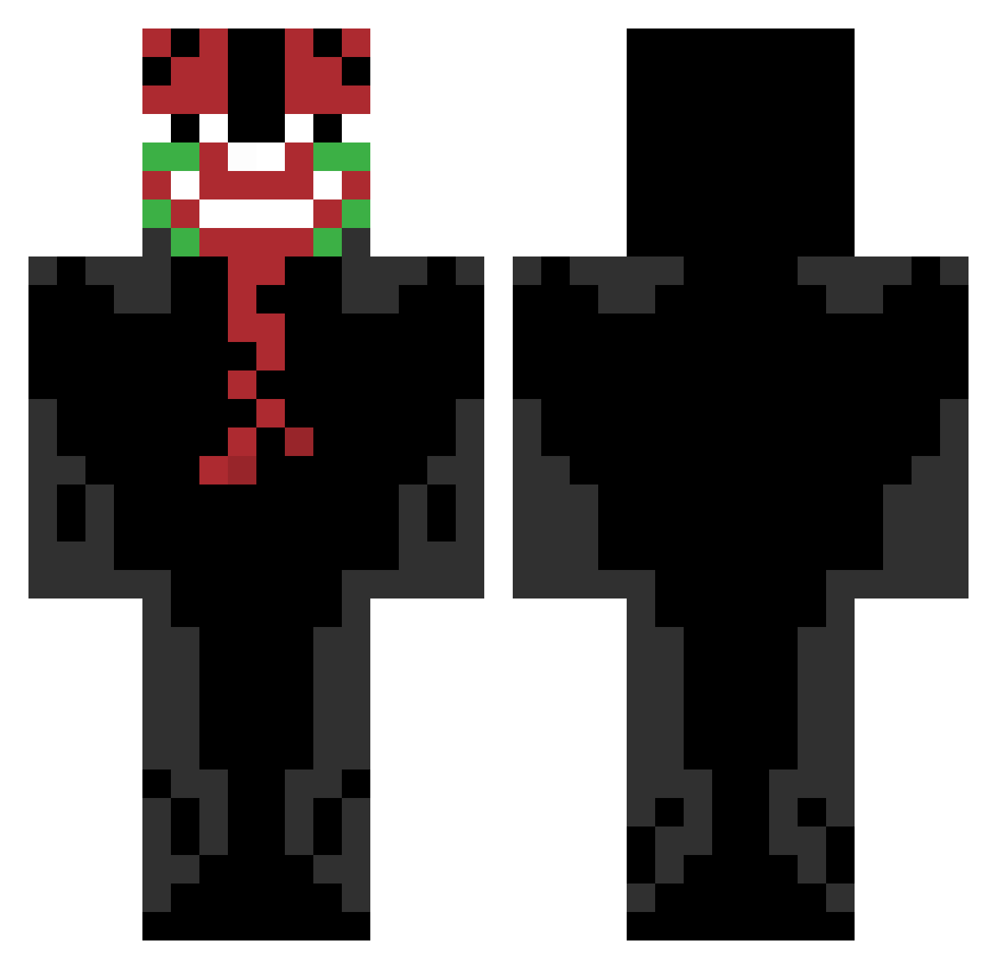 Kalulel Minecraft skin, front and back view
