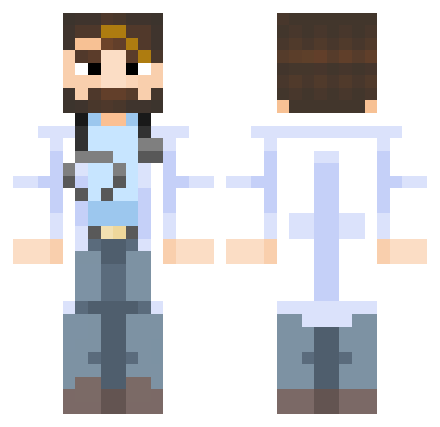 Haiiddaa Minecraft skin, front and back view