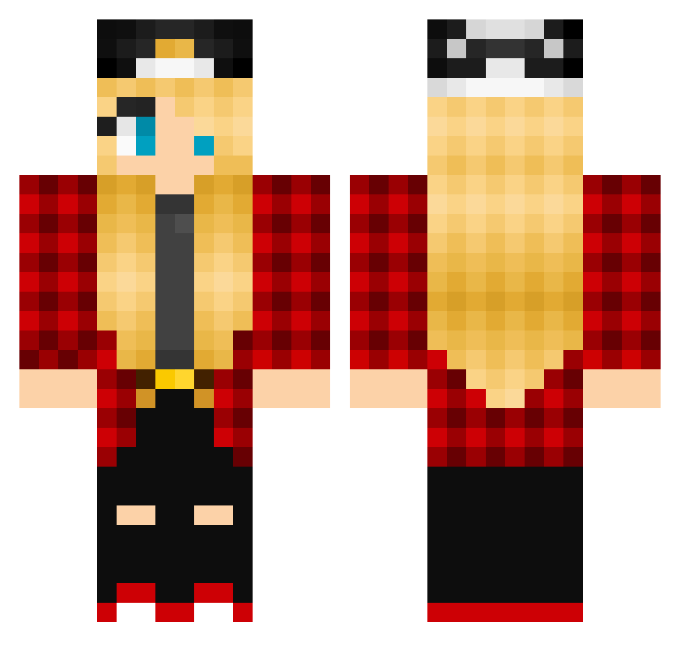 ewes Minecraft skin, front and back view