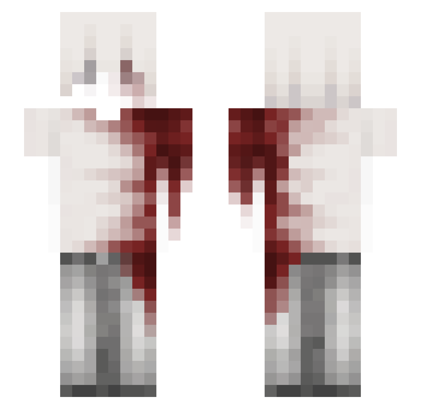 paniinie Minecraft skin, front and back view