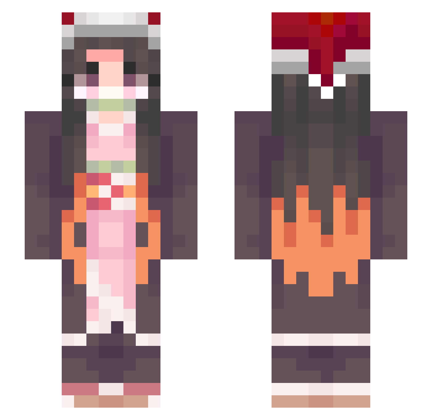 NotXayk Minecraft skin, front and back view