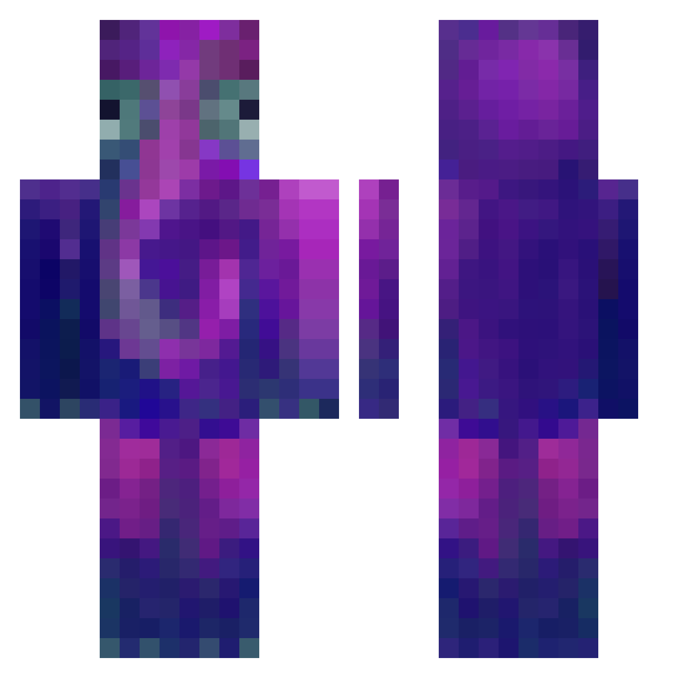YosemiteFlamingo Minecraft skin, front and back view
