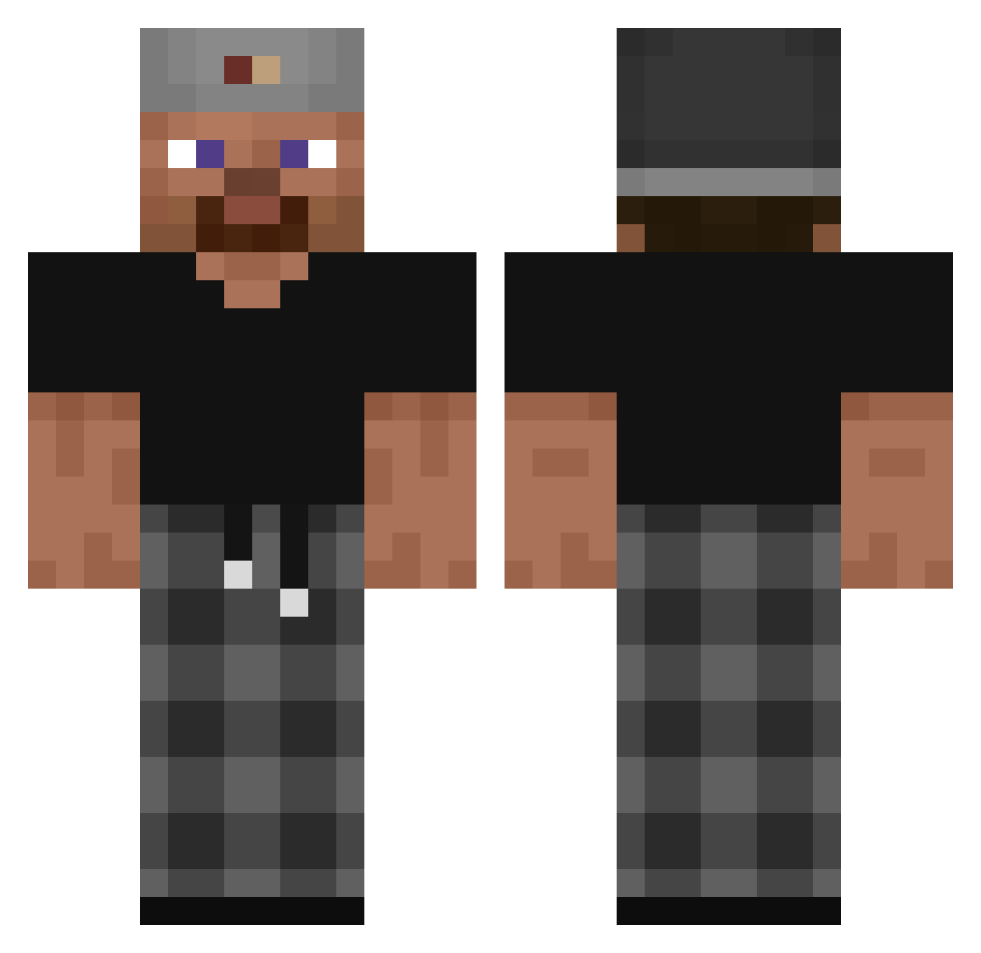 Dios15345 Minecraft skin, front and back view
