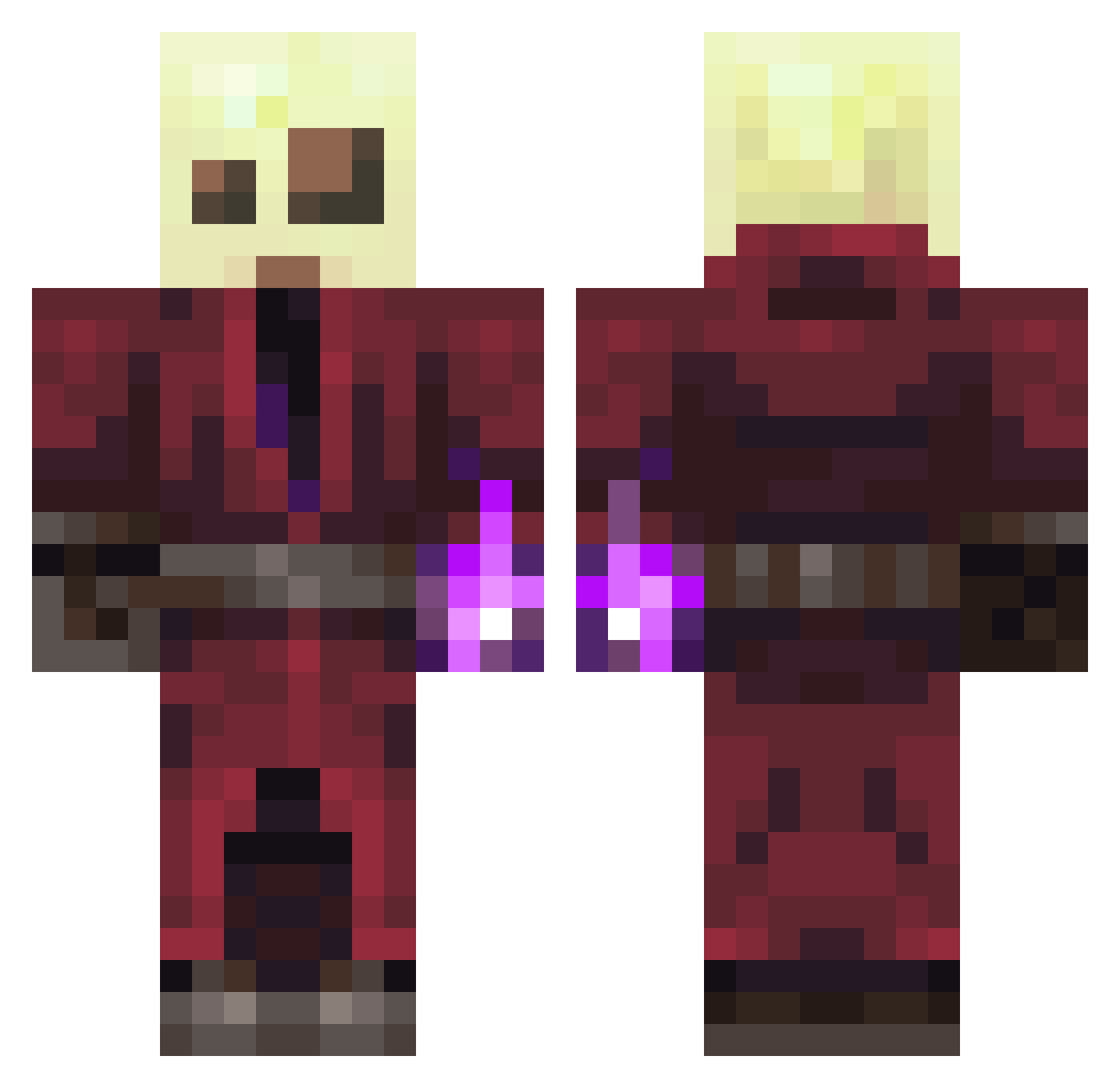 x_bloody_man_x Minecraft skin, front and back view