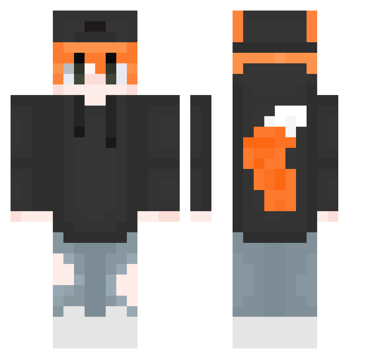 enderrIoI Minecraft skin, front and back view