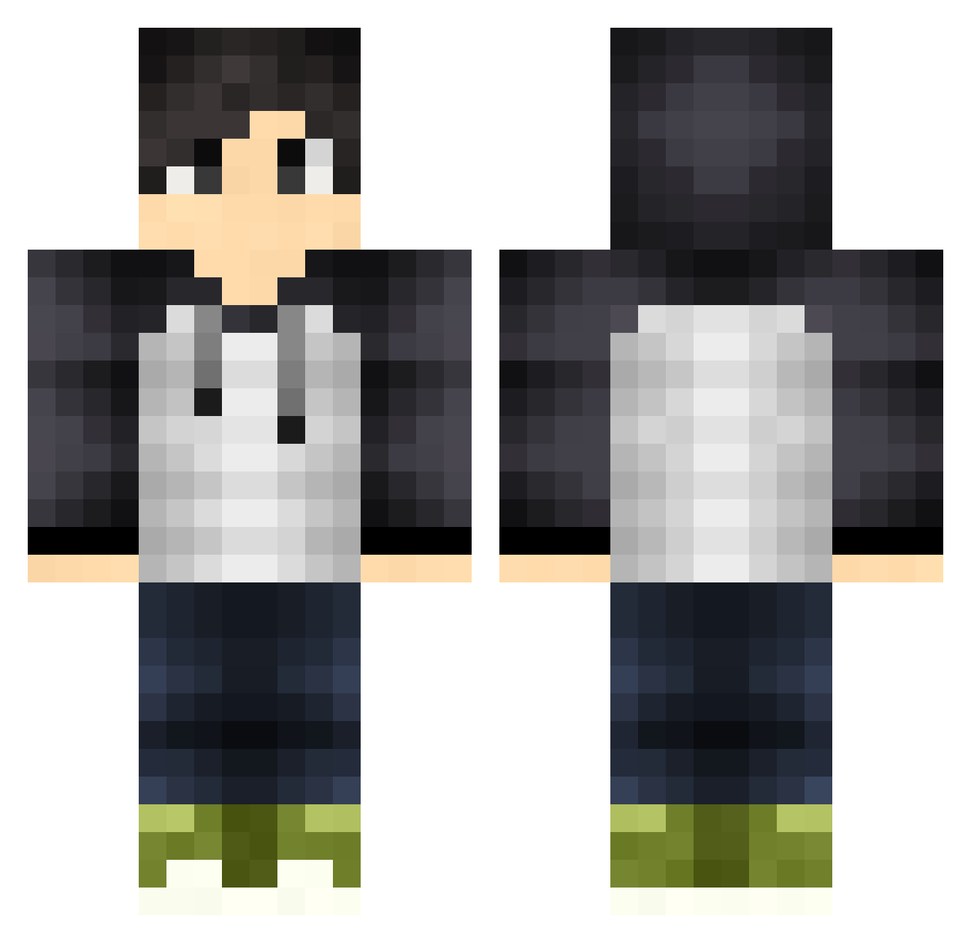 NieMaszMany Minecraft skin, front and back view
