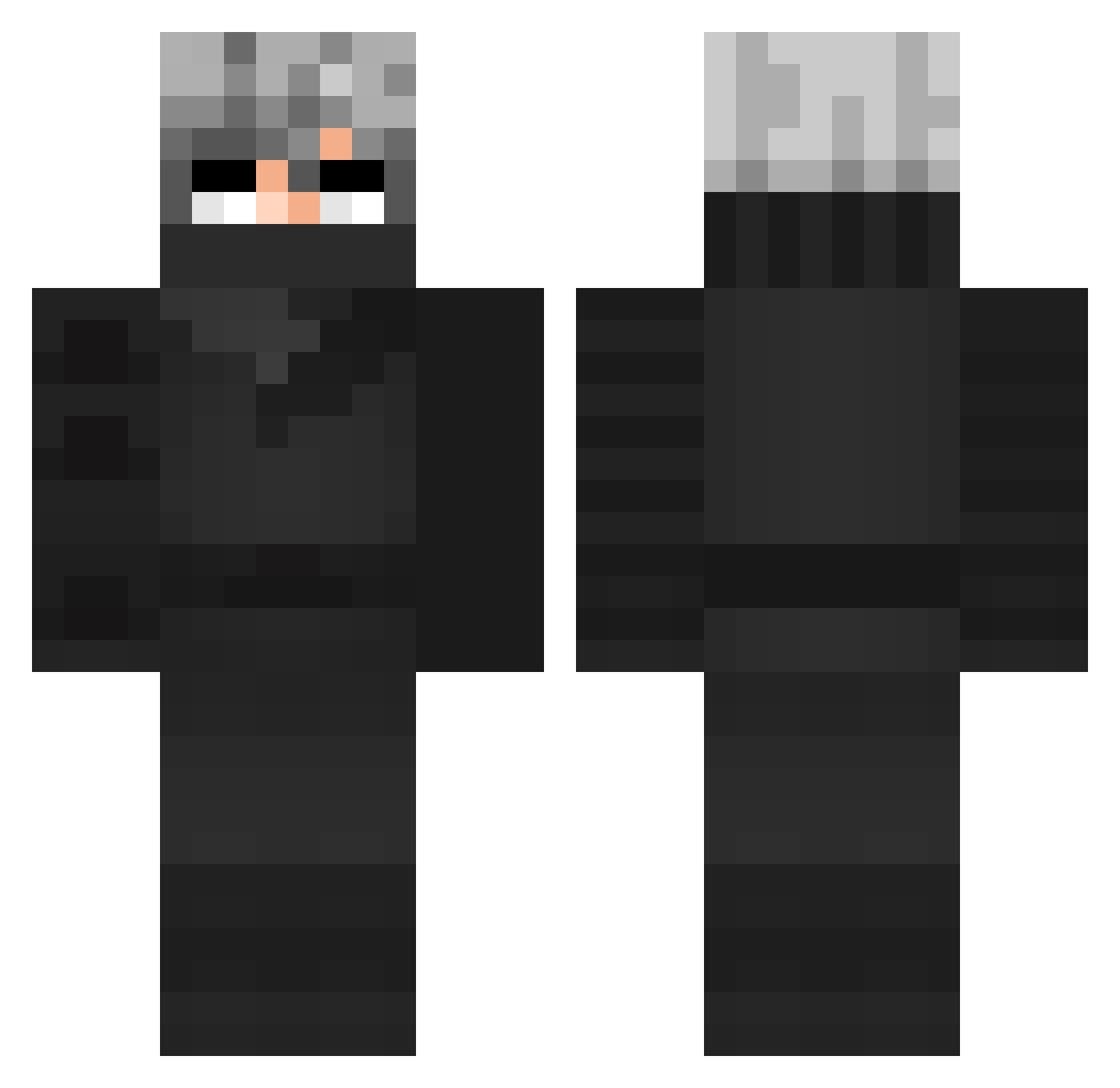 Sensable Minecraft skin, front and back view