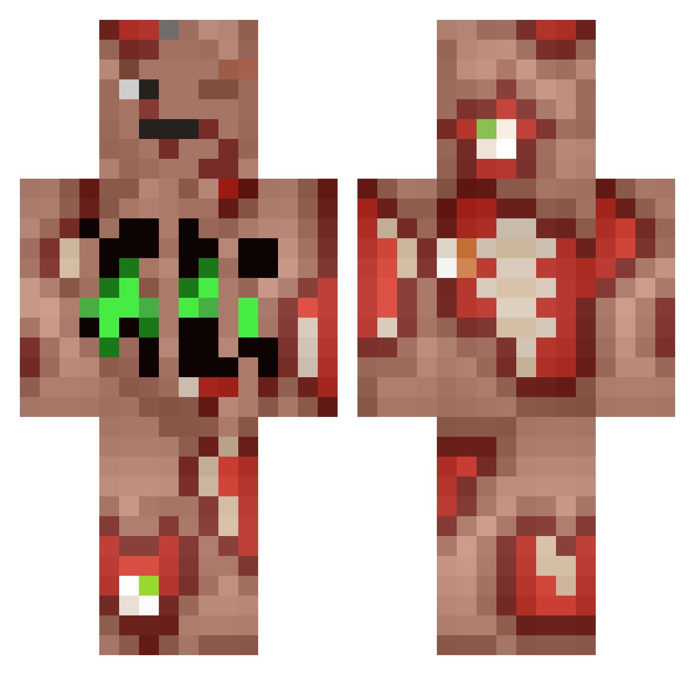 TinderBender02 Minecraft skin, front and back view