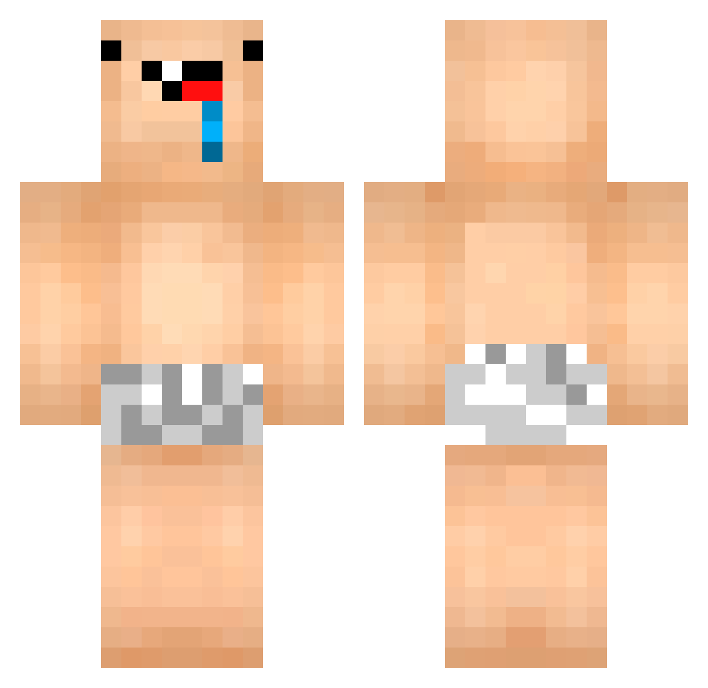 lanpaman Minecraft skin, front and back view