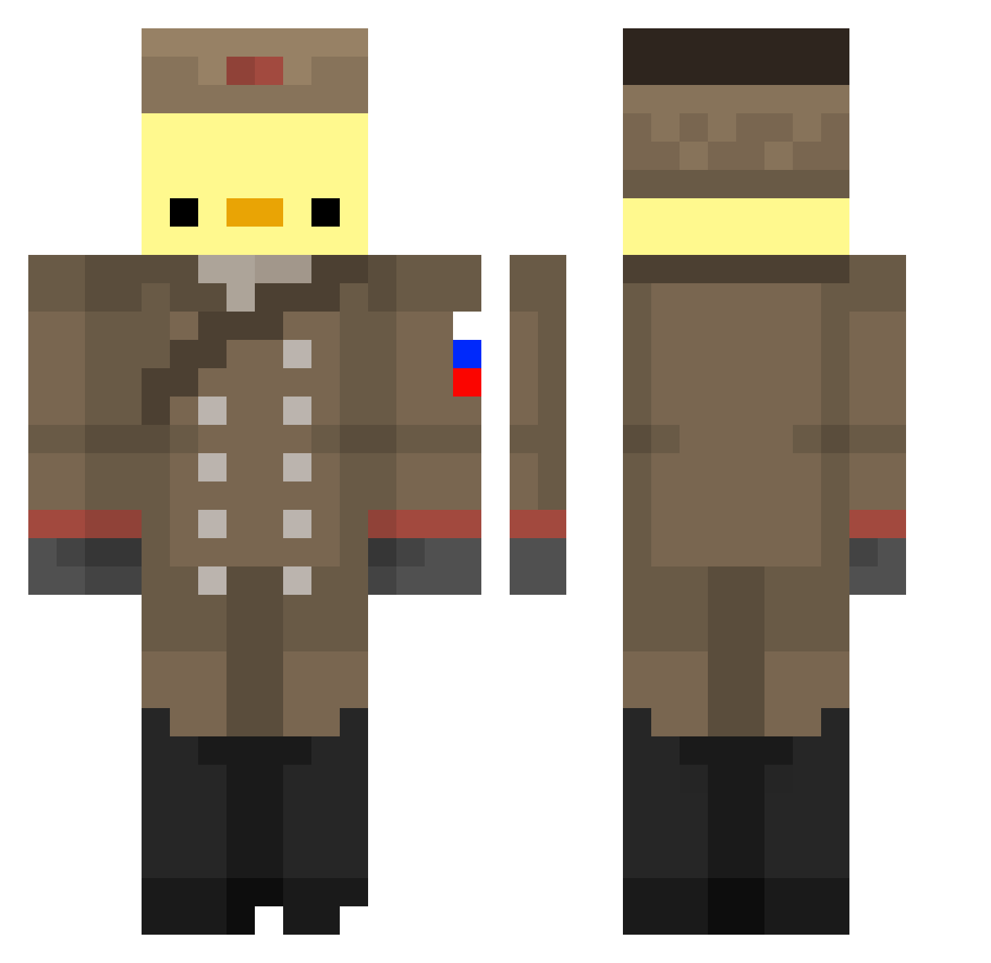 LilBogan Minecraft skin, front and back view