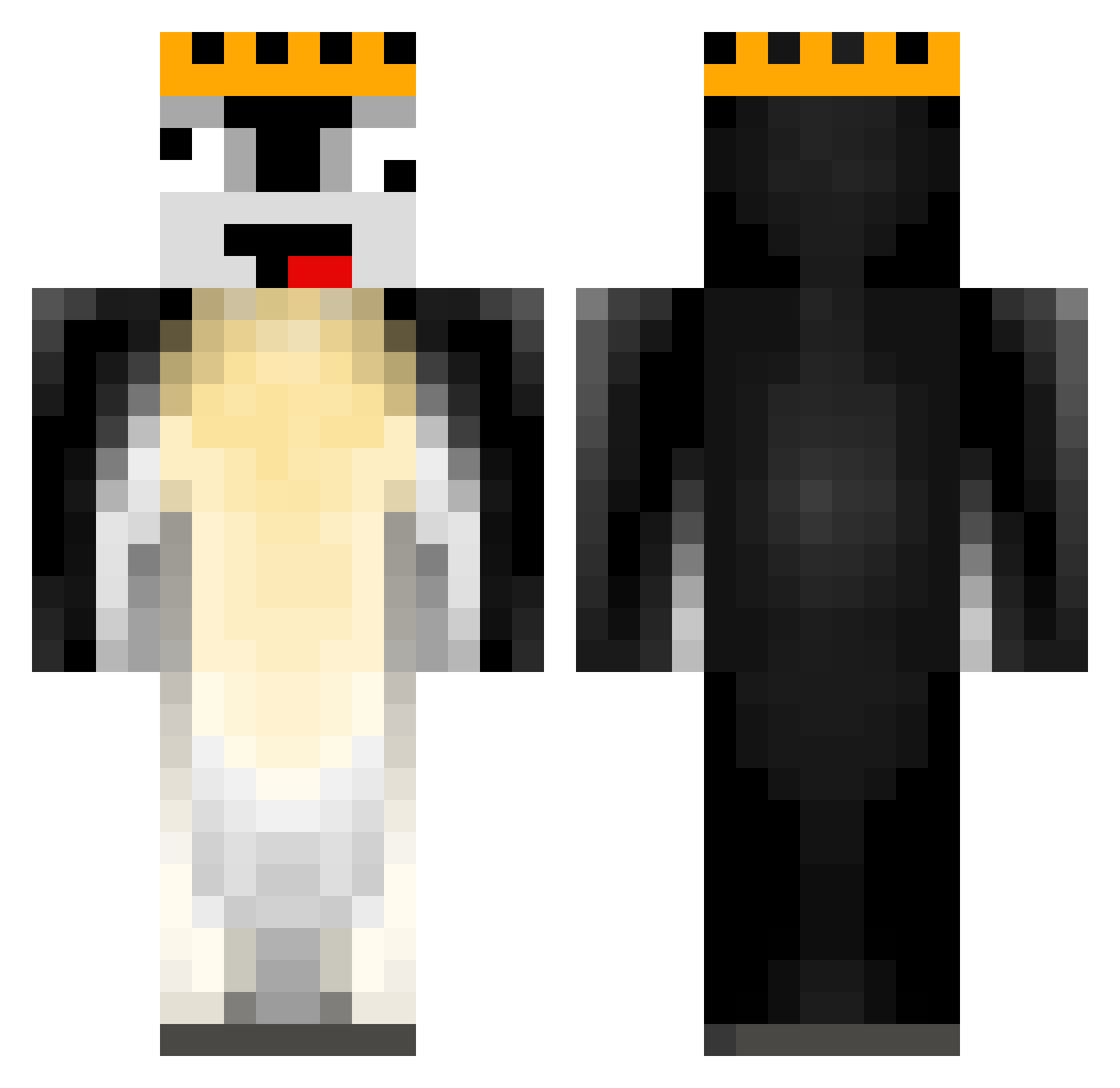 PoopyStews Minecraft skin, front and back view