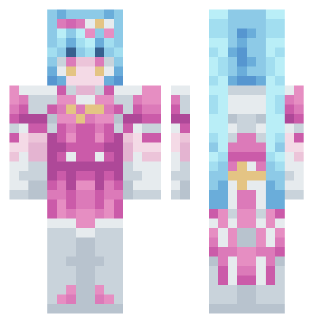TamtaRamta Minecraft skin, front and back view