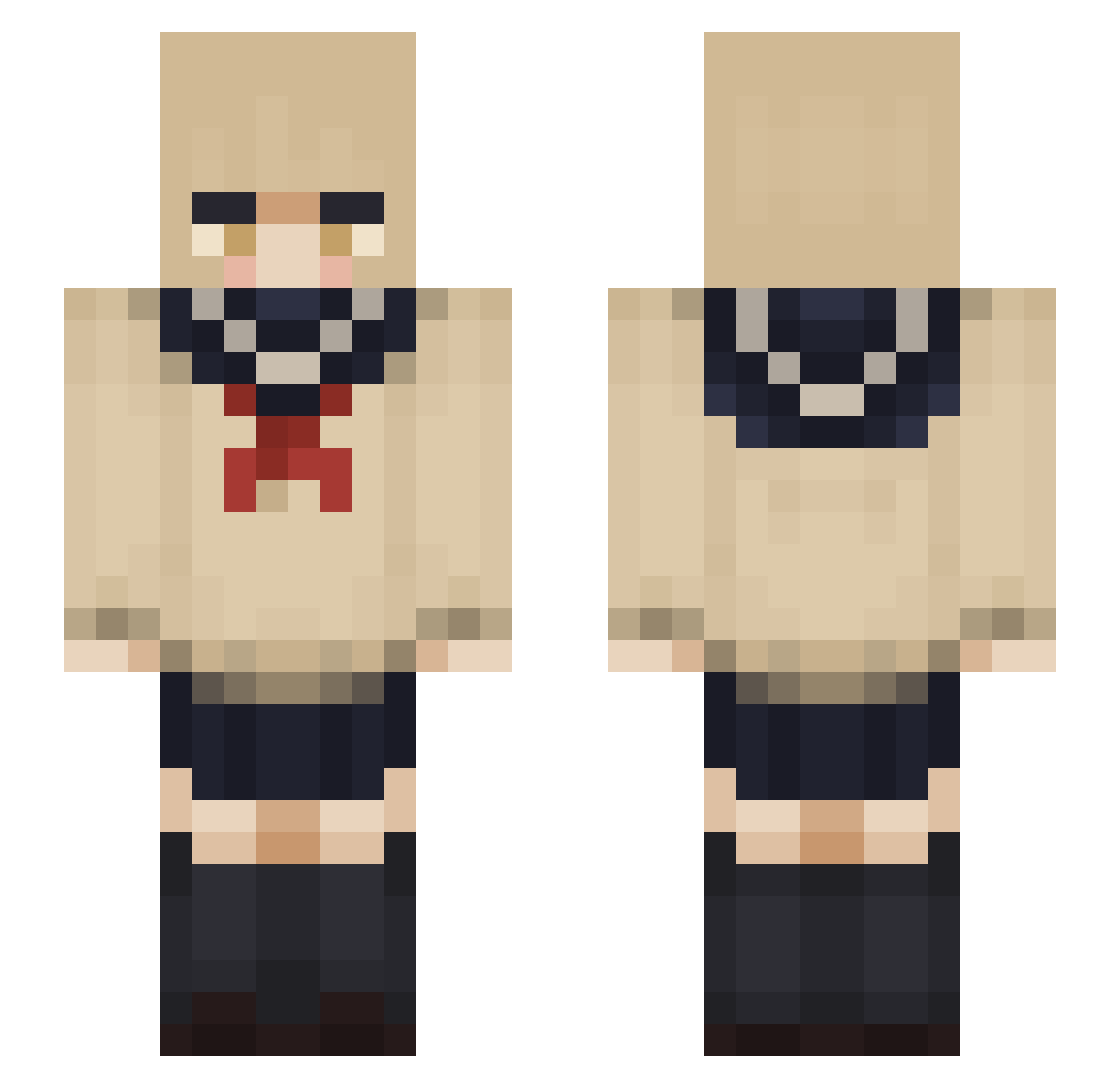 Lucidily Minecraft skin, front and back view