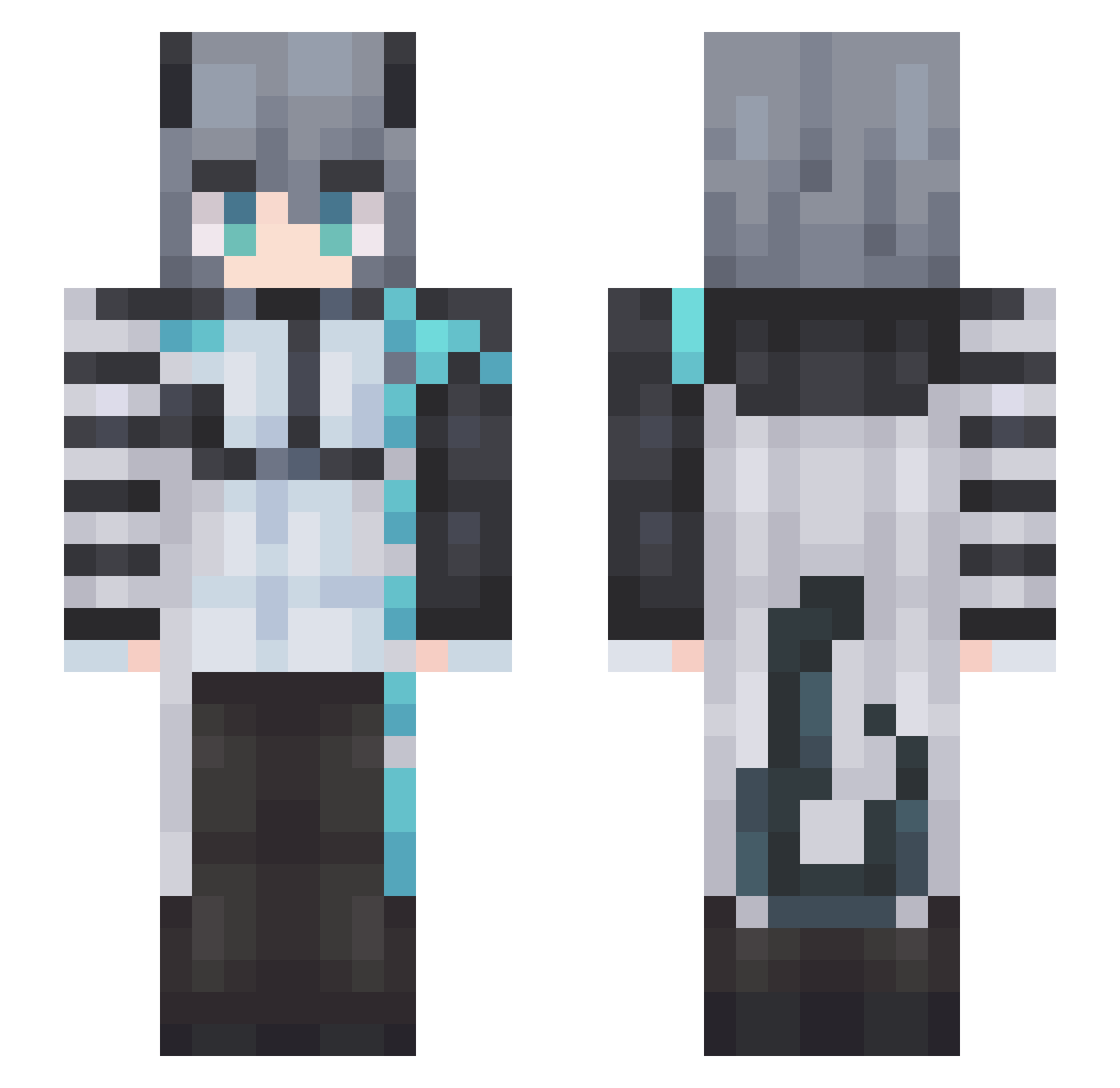 KumoR0 Minecraft skin, front and back view
