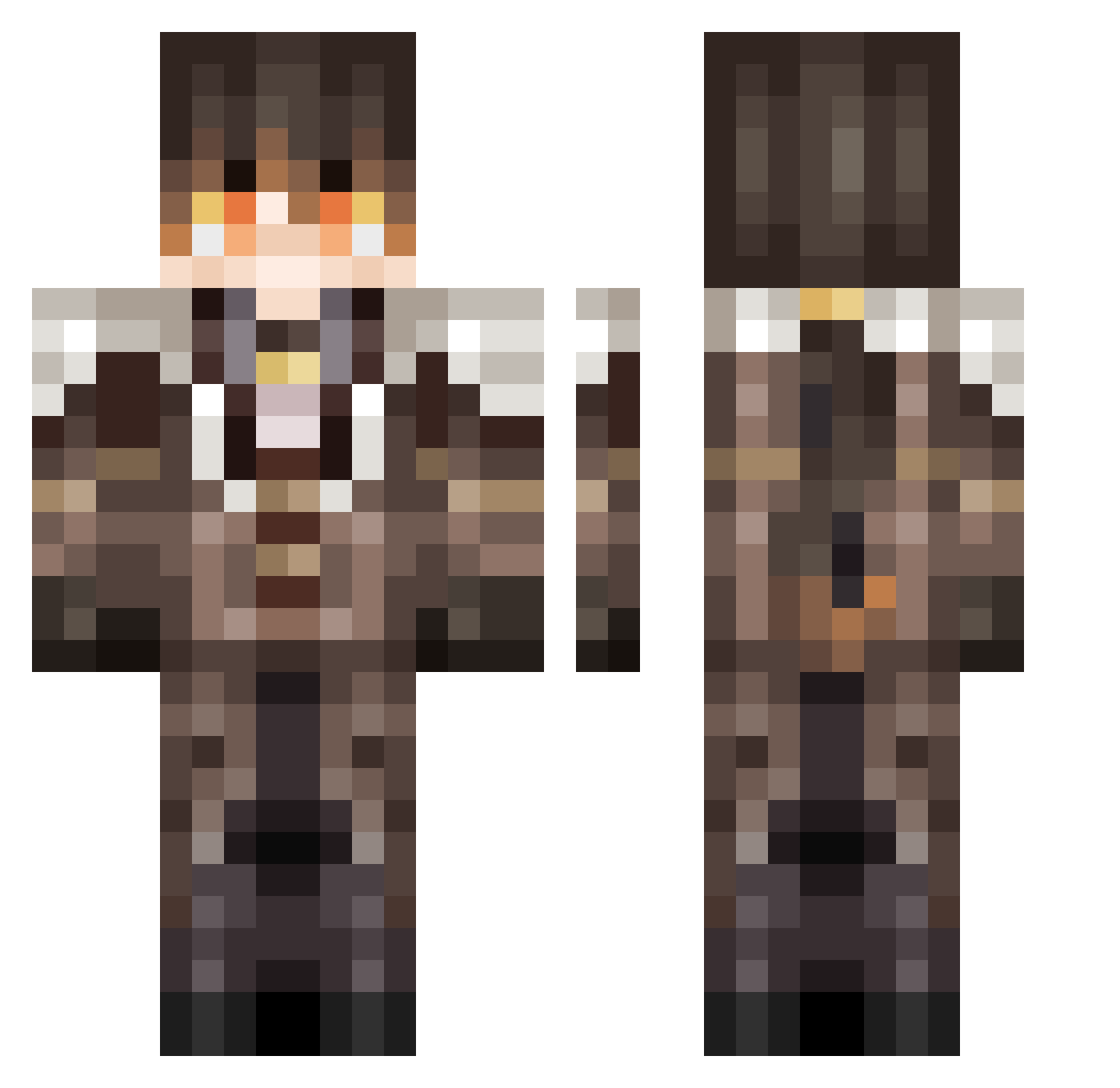 RanGGang Minecraft skin, front and back view
