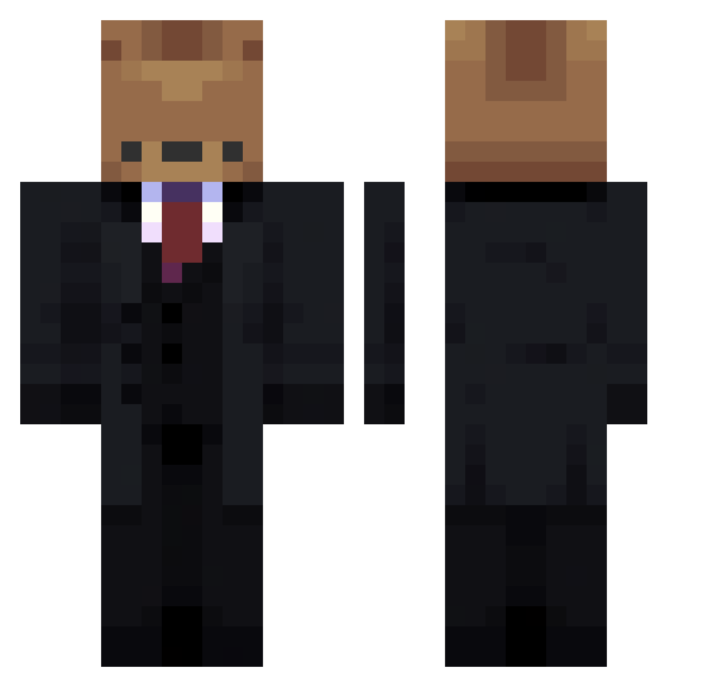 Bearwithamullet Minecraft skin, front and back view
