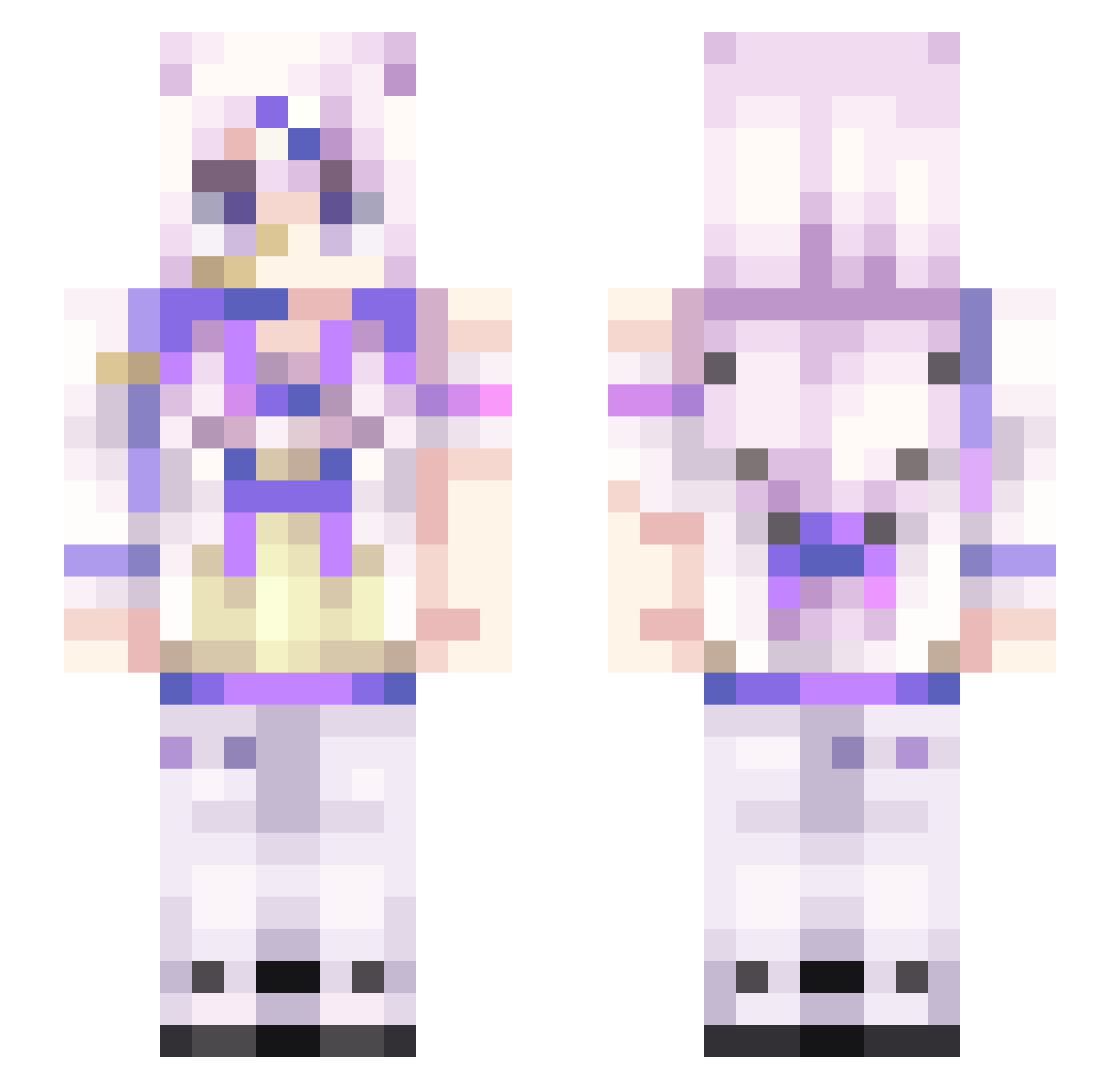 JUERR Minecraft skin, front and back view