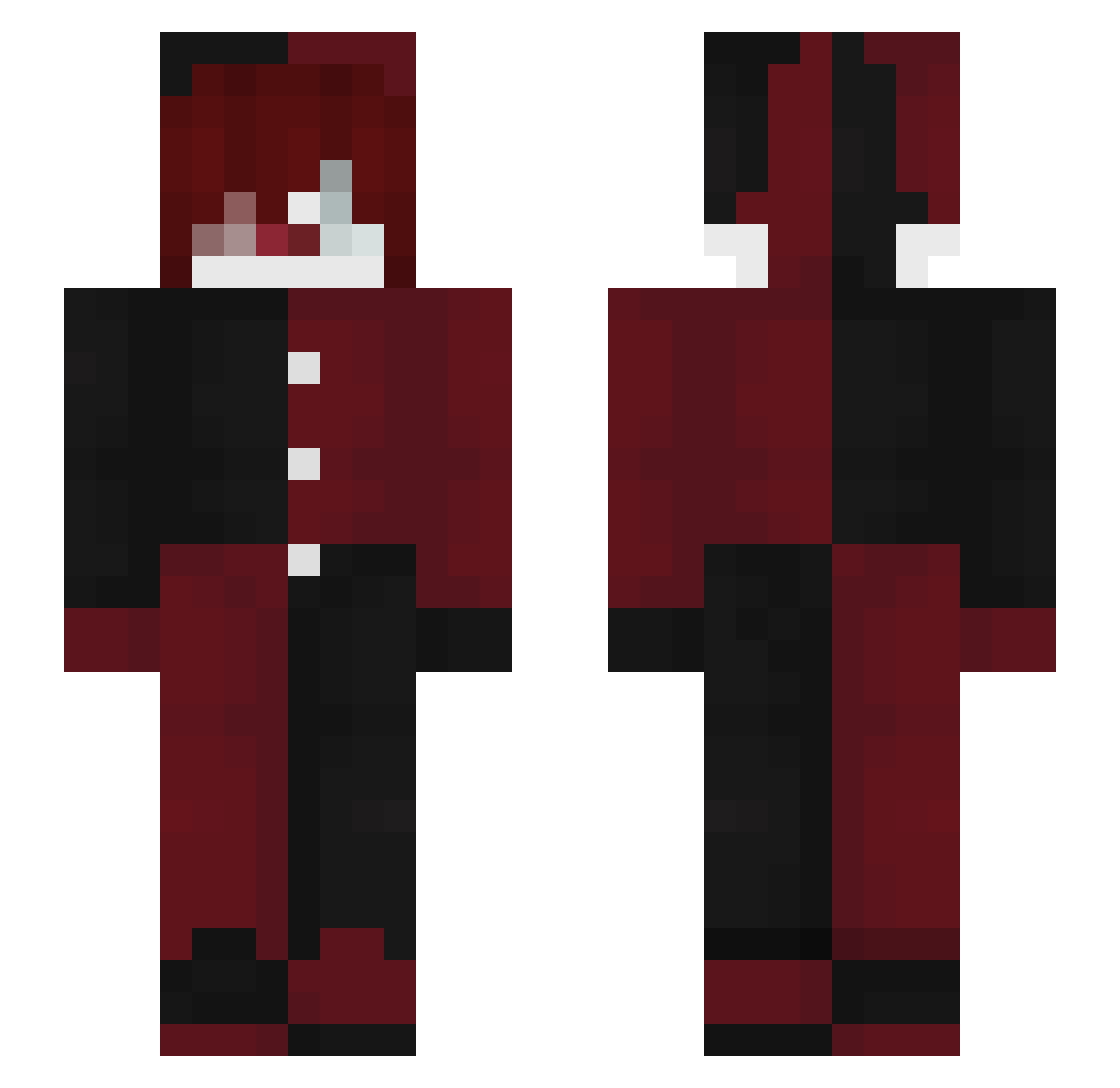 Frommy Minecraft skin, front and back view