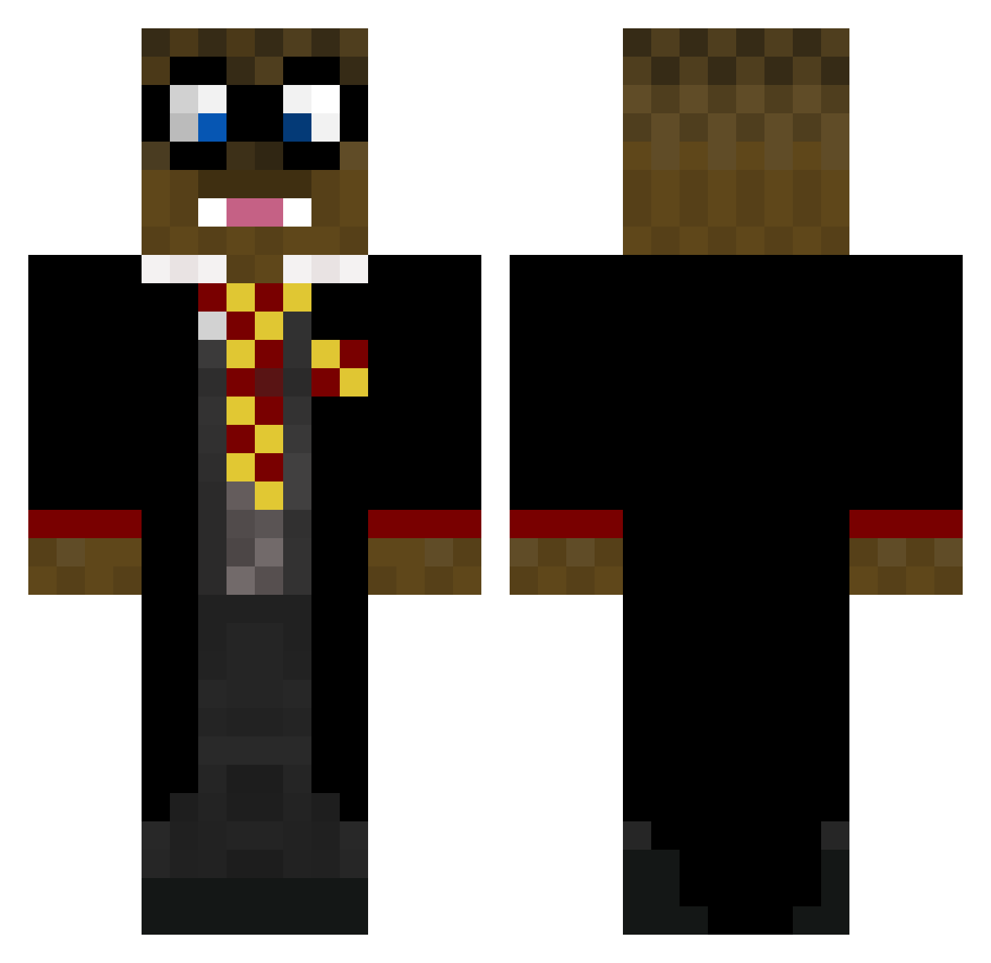 DarkSwader Minecraft skin, front and back view