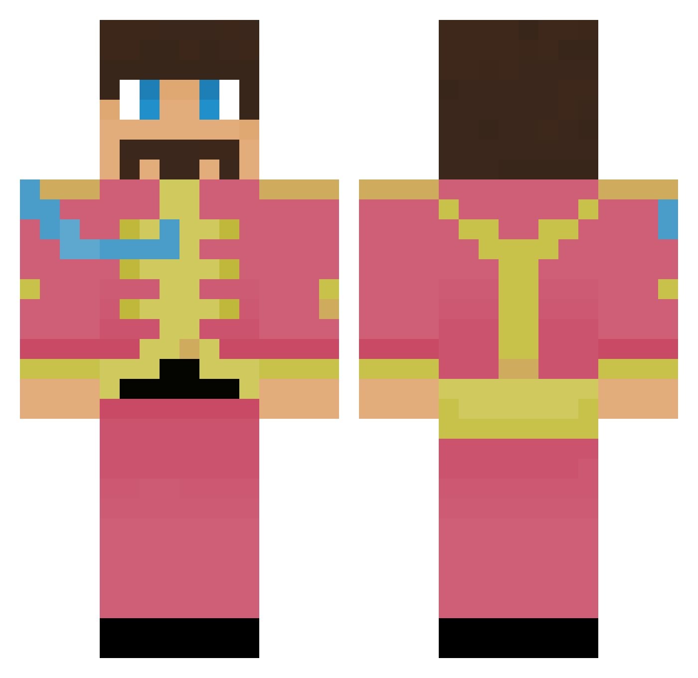 jmob0 Minecraft skin, front and back view