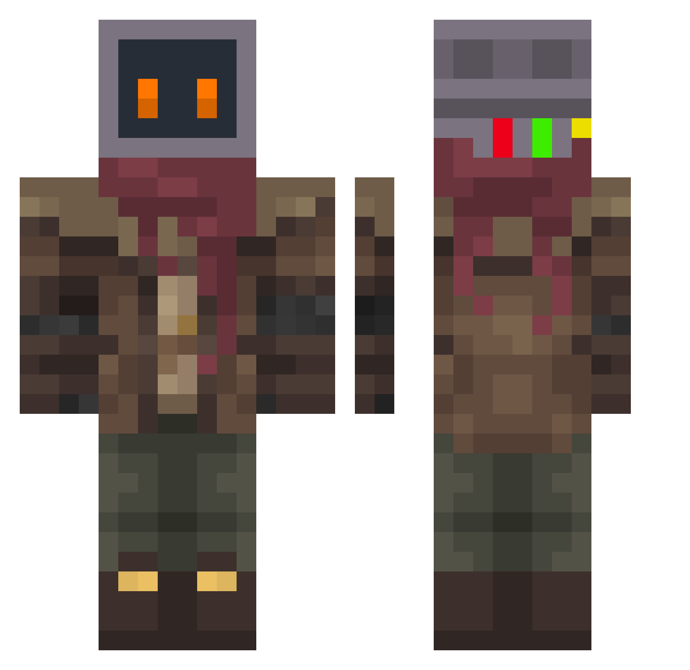 bredasz Minecraft skin, front and back view