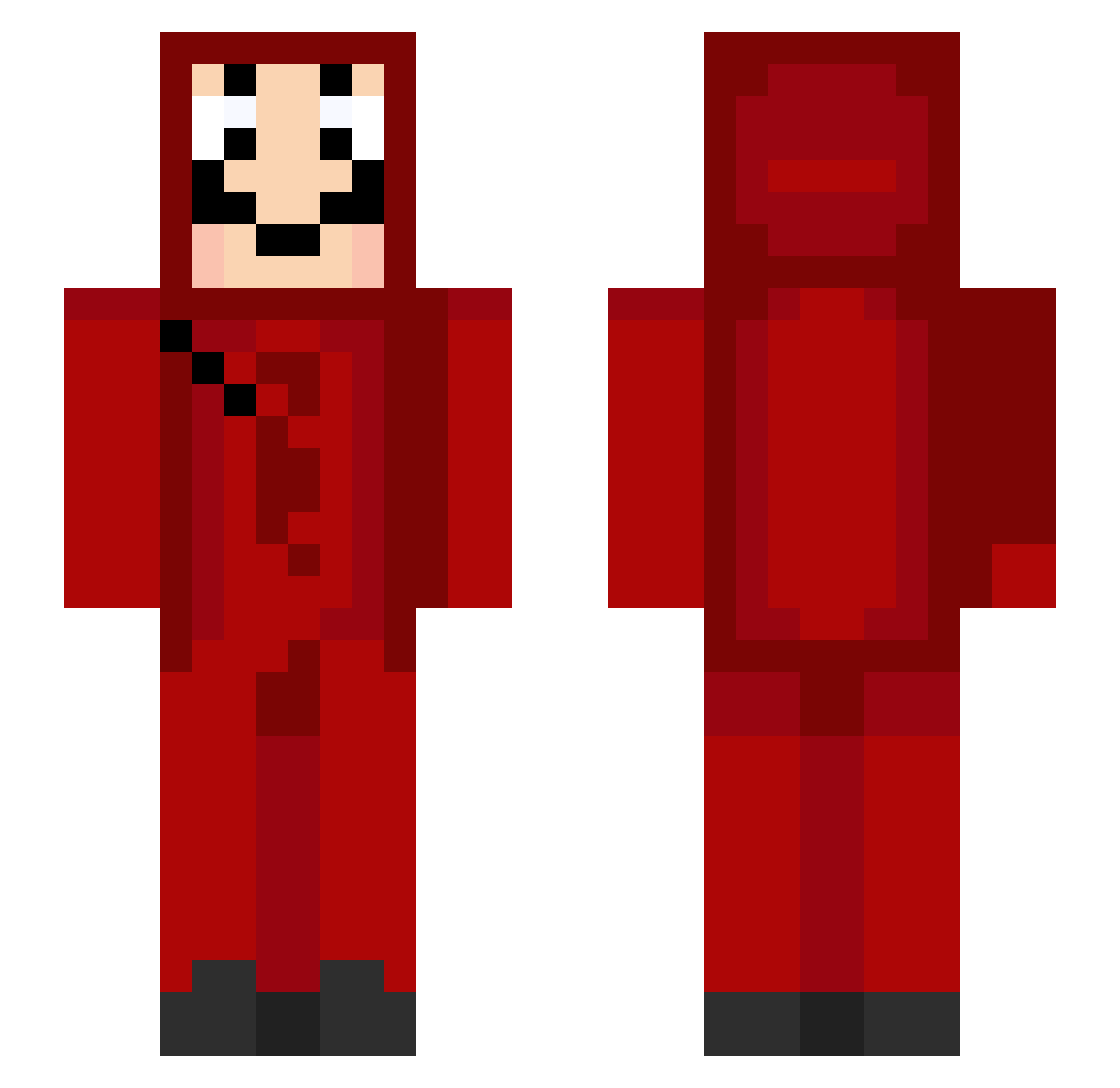 leaa19 Minecraft skin, front and back view