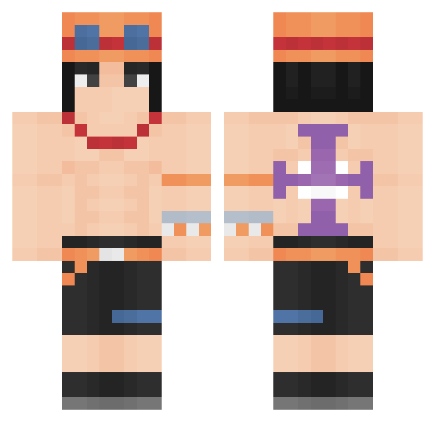 True_Otaku Minecraft skin, front and back view