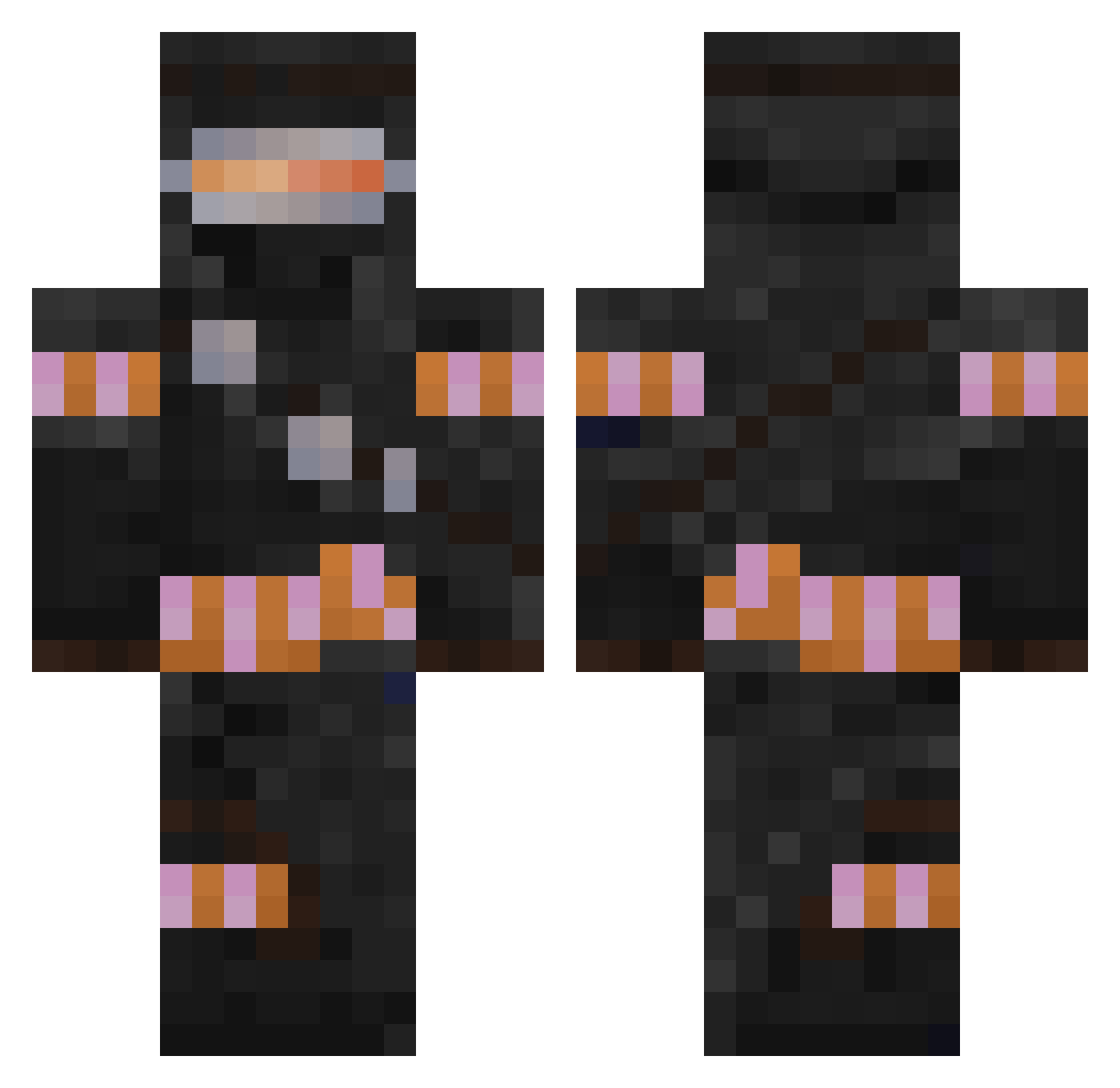 megavoltar Minecraft skin, front and back view