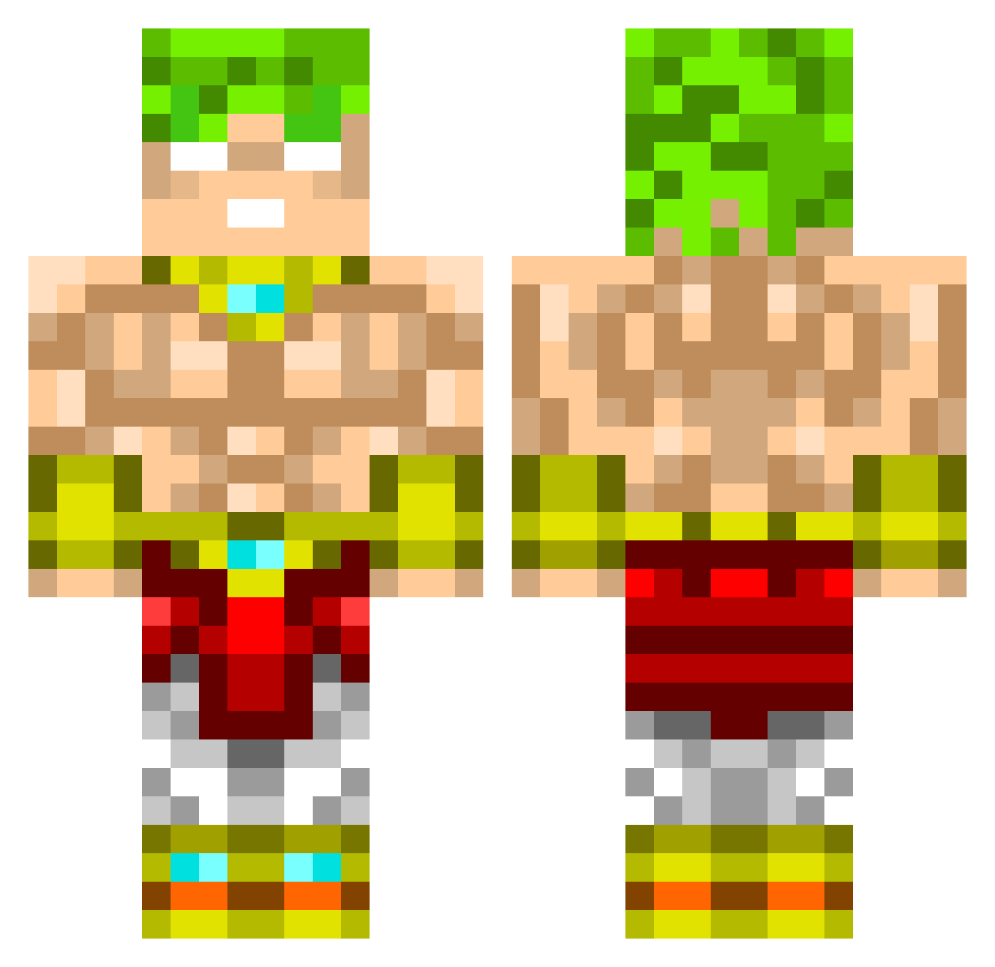 RamoloMC Minecraft skin, front and back view