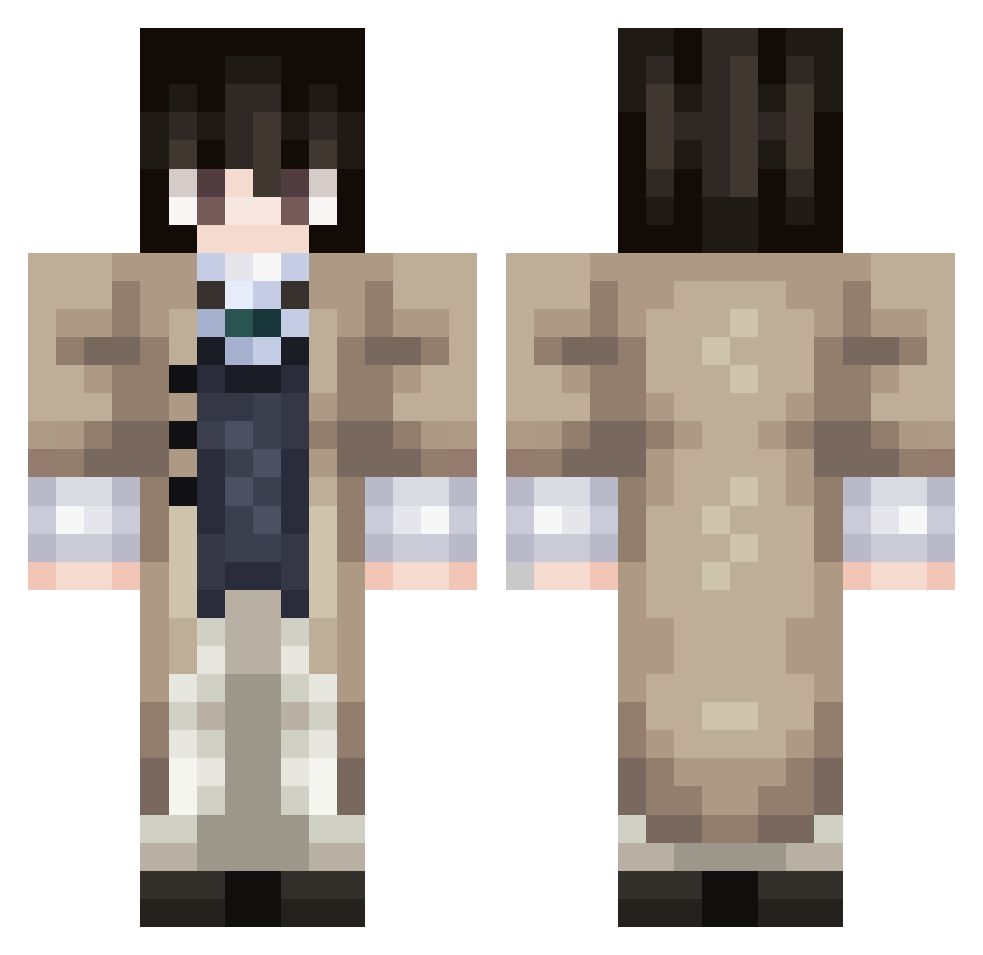 jxst_n0x Minecraft skin, front and back view