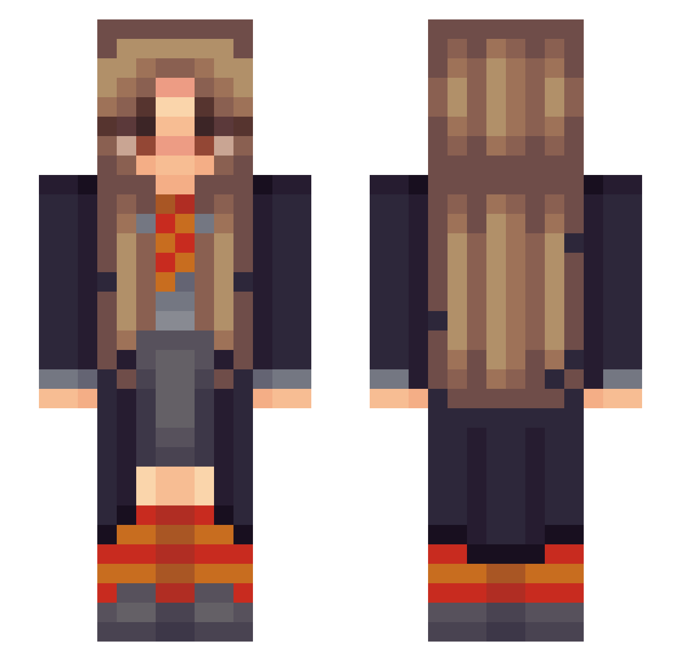 HeartNeoryn Minecraft skin, front and back view