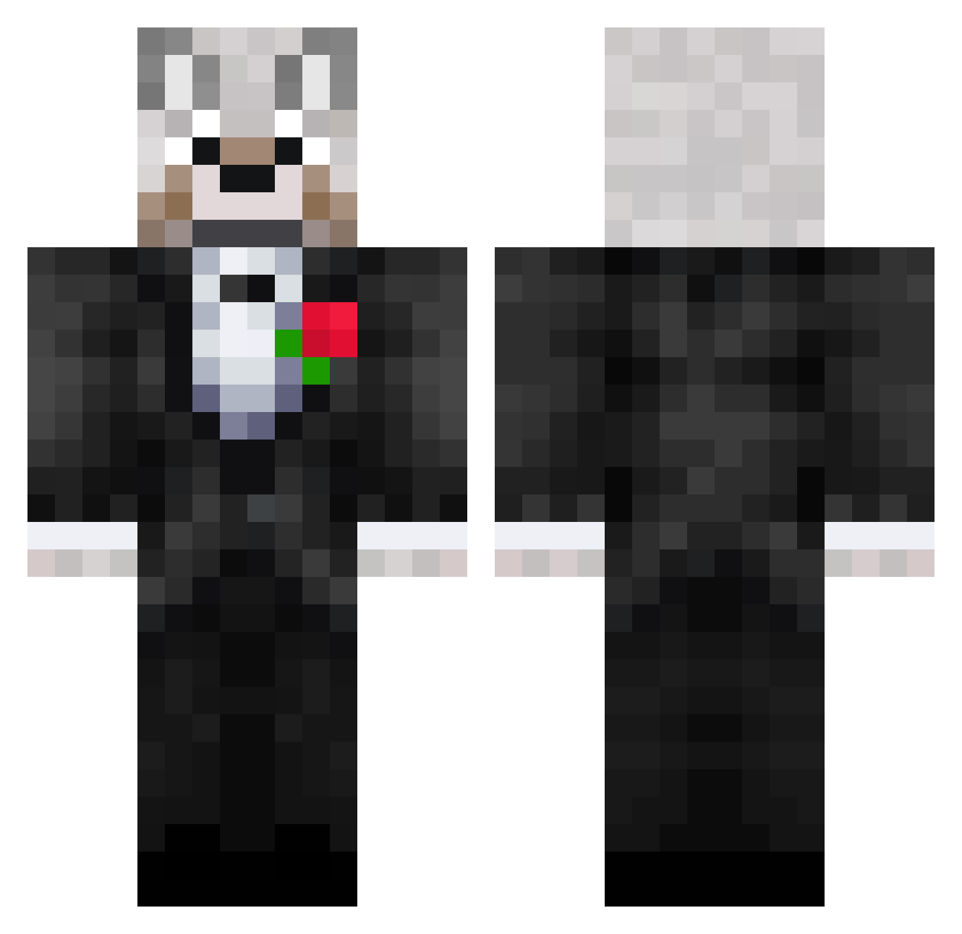 DyyrWolf Minecraft skin, front and back view