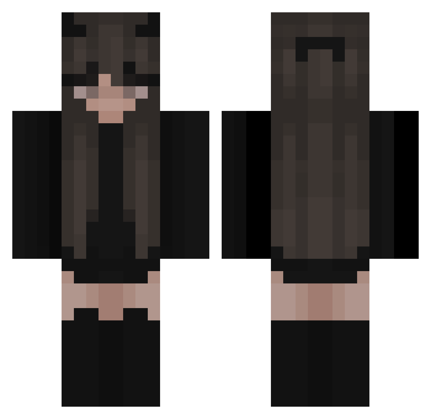 flutra Minecraft skin, front and back view