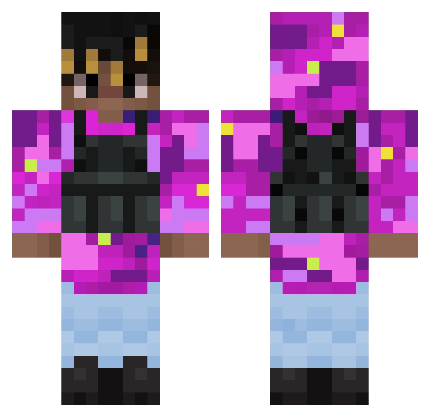 Aimtw1ce_ Minecraft skin, front and back view