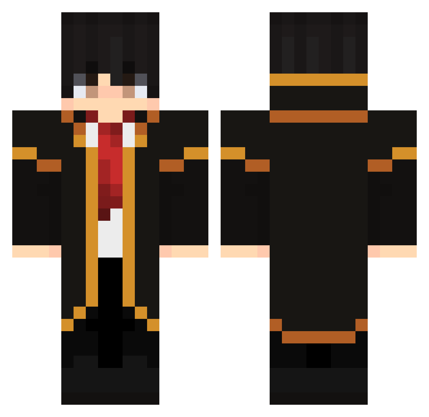 Joavang Minecraft skin, front and back view