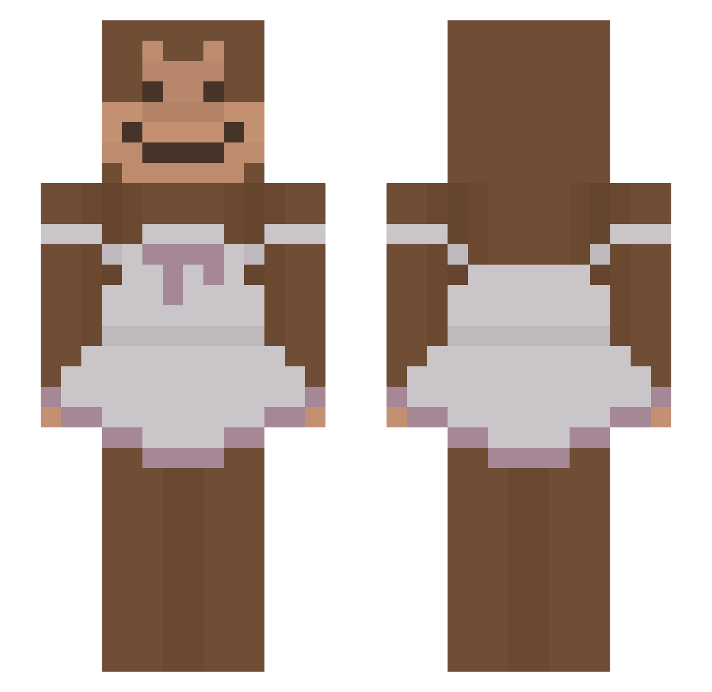 Damorx Minecraft skin, front and back view