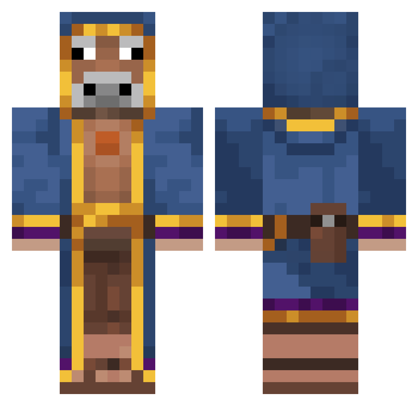 Vorvindi Minecraft skin, front and back view