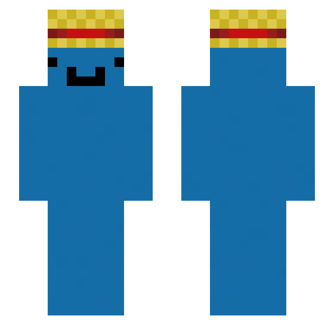 mestoul Minecraft skin, front and back view