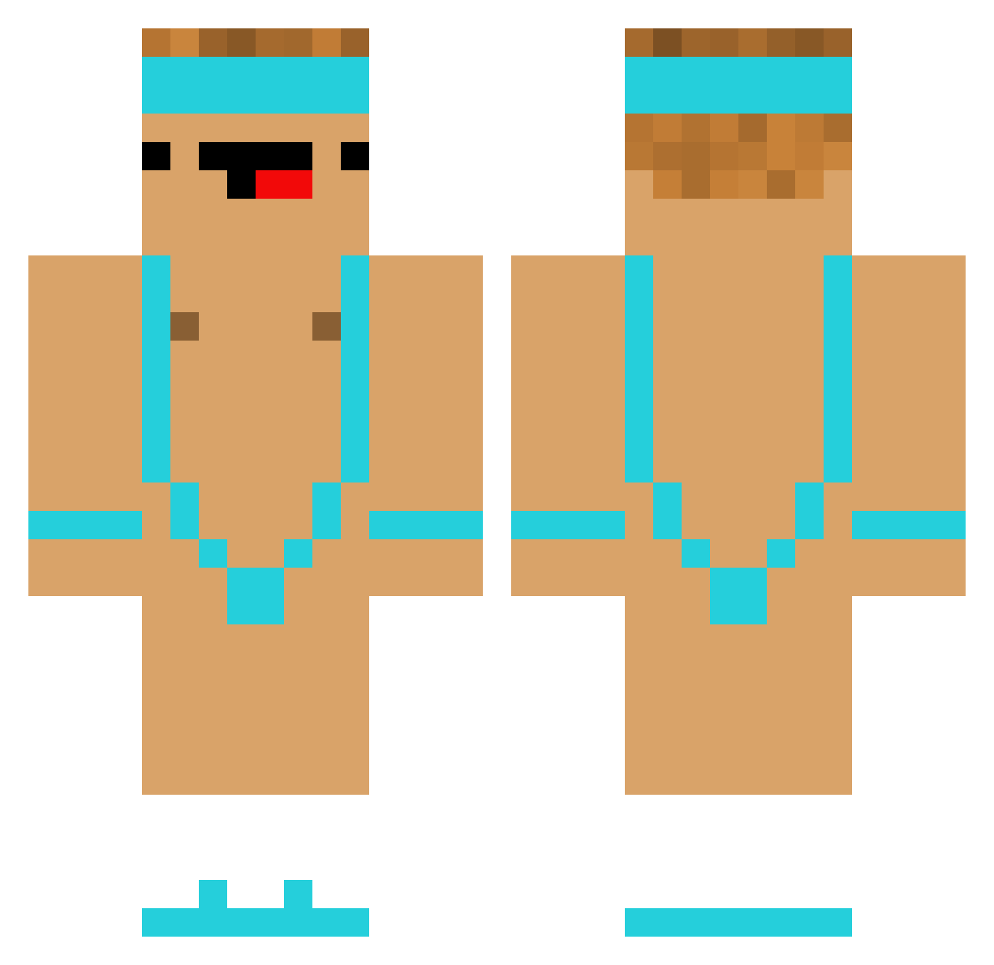 zombiecreed Minecraft skin, front and back view