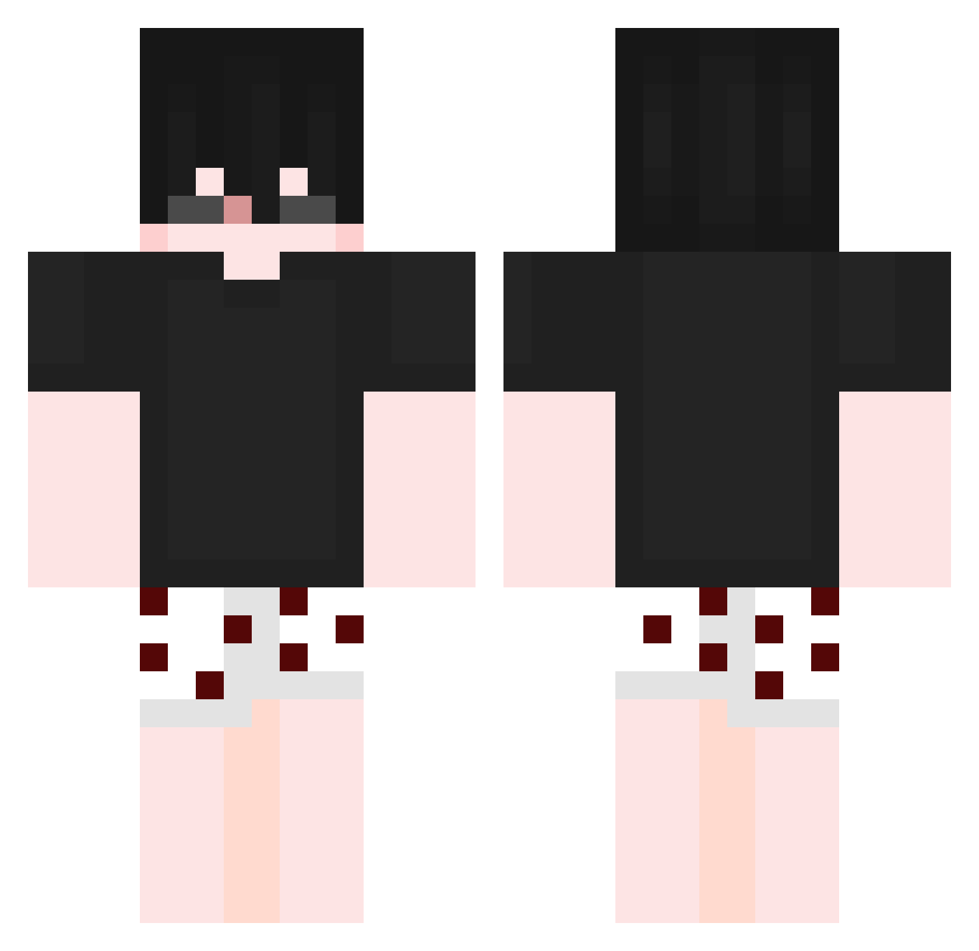RedANDuwu Minecraft skin, front and back view