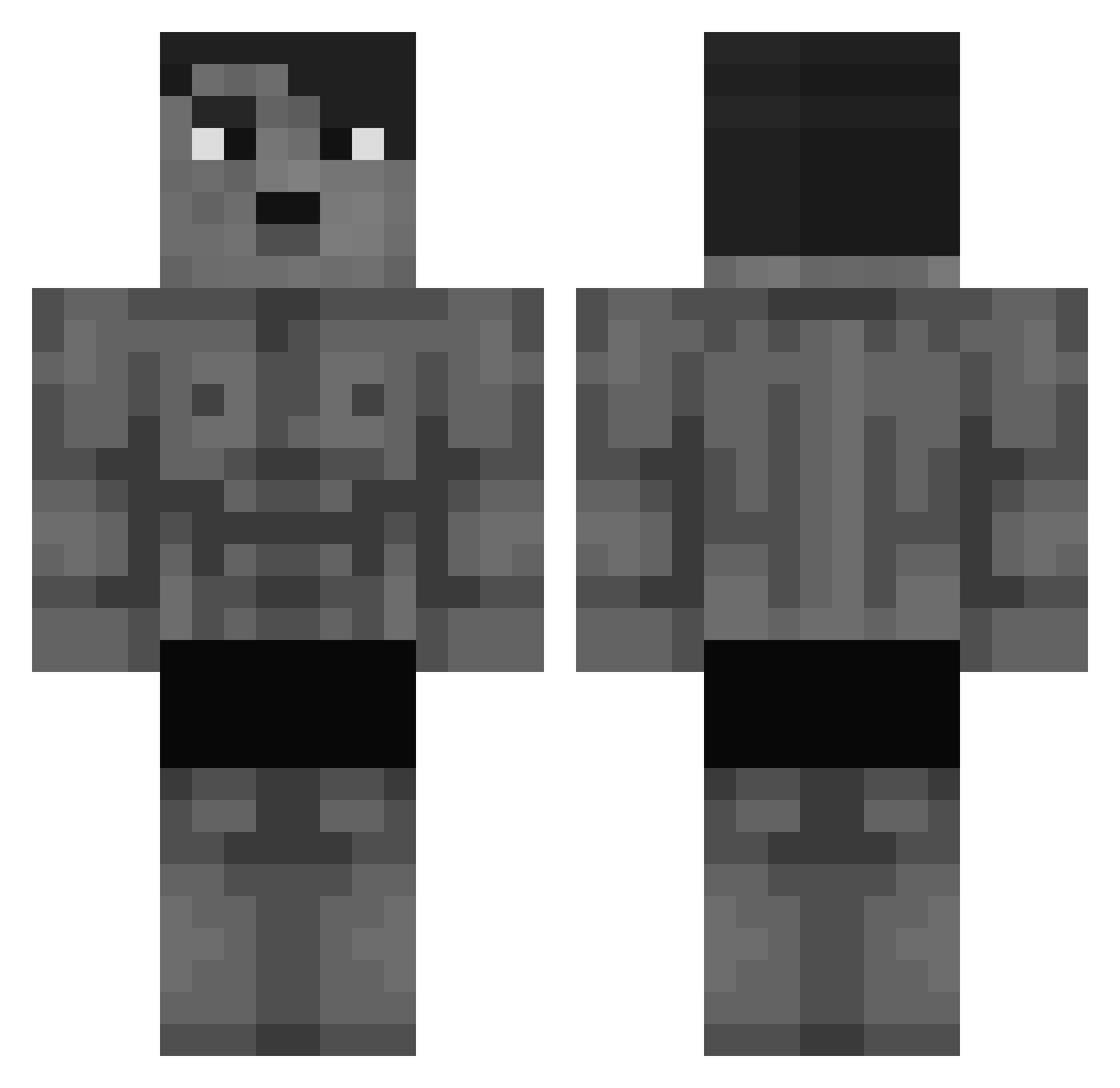 Shrekibo Minecraft skin, front and back view