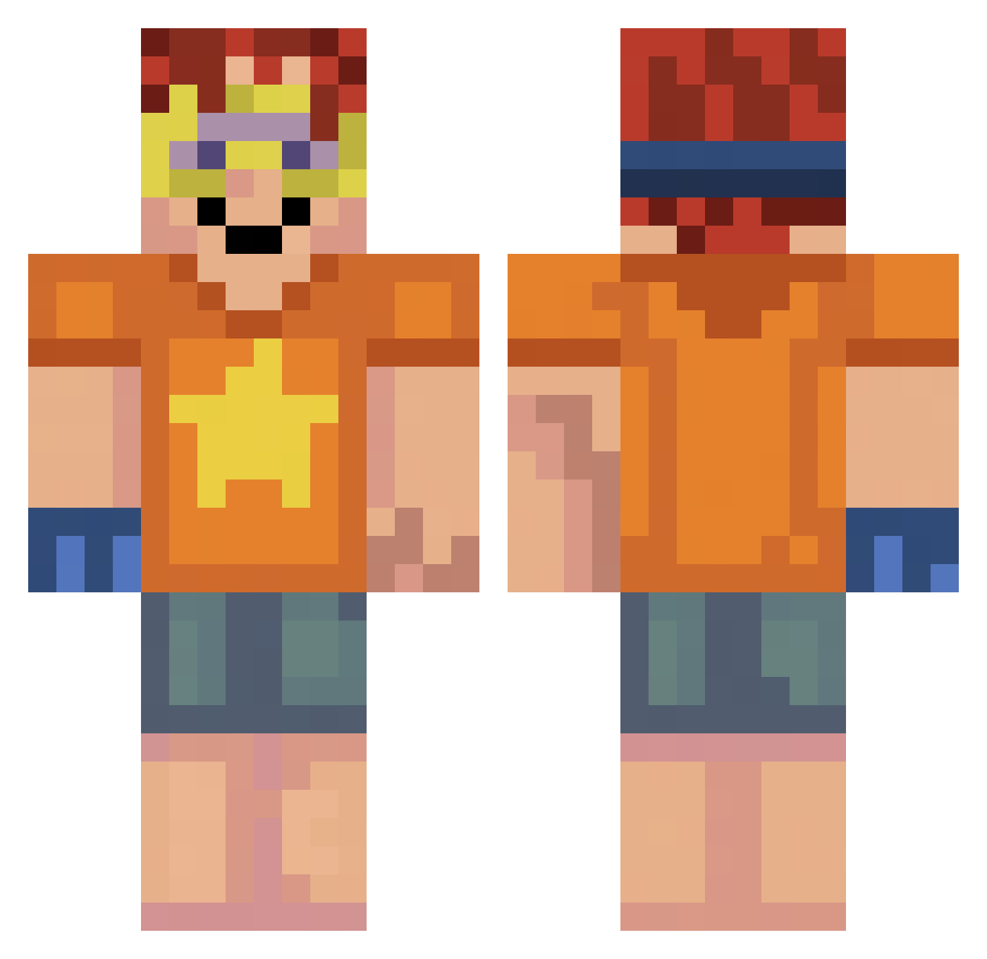 Vicisitud Minecraft skin, front and back view