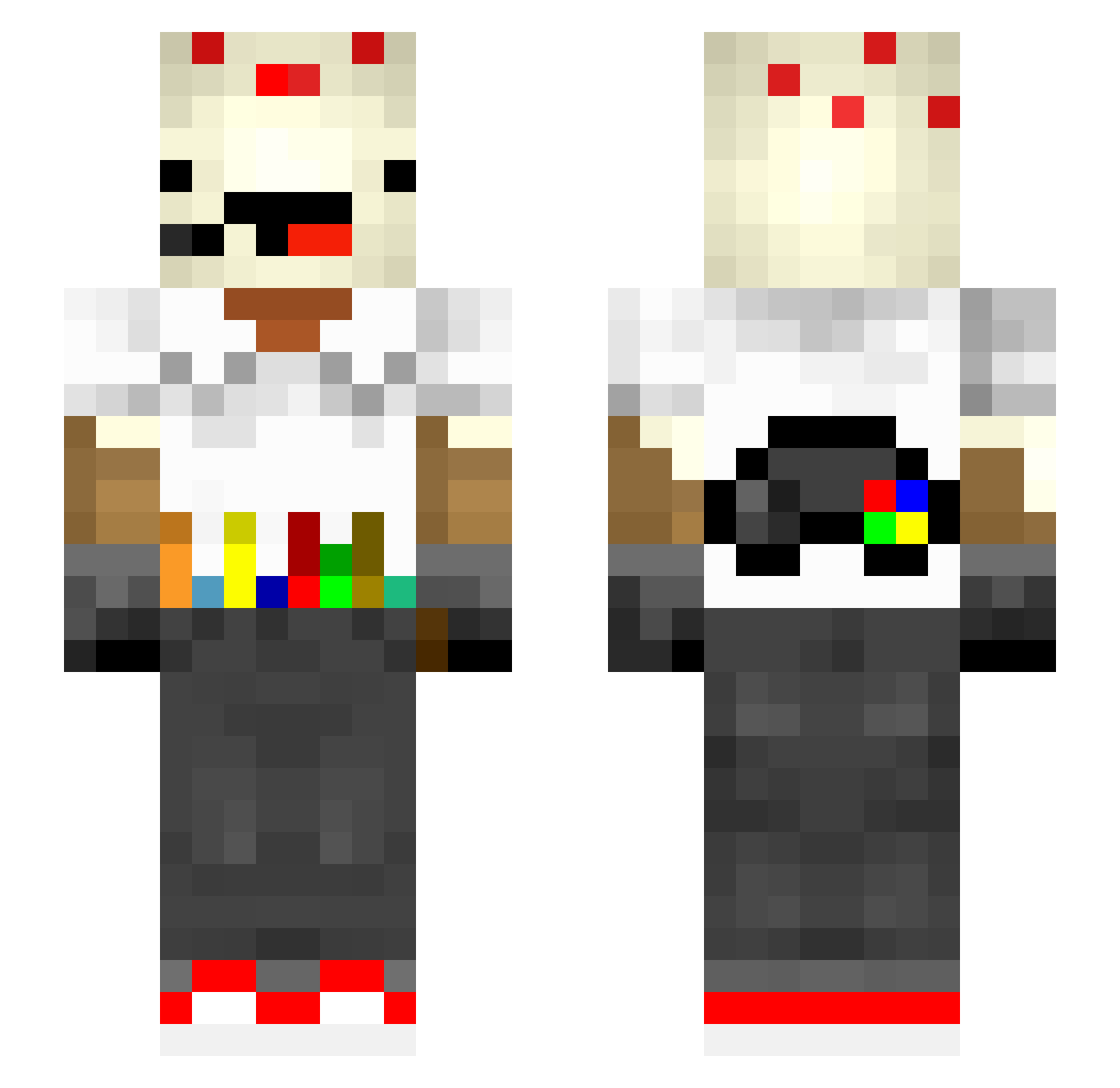 TheCakeYT Minecraft skin, front and back view